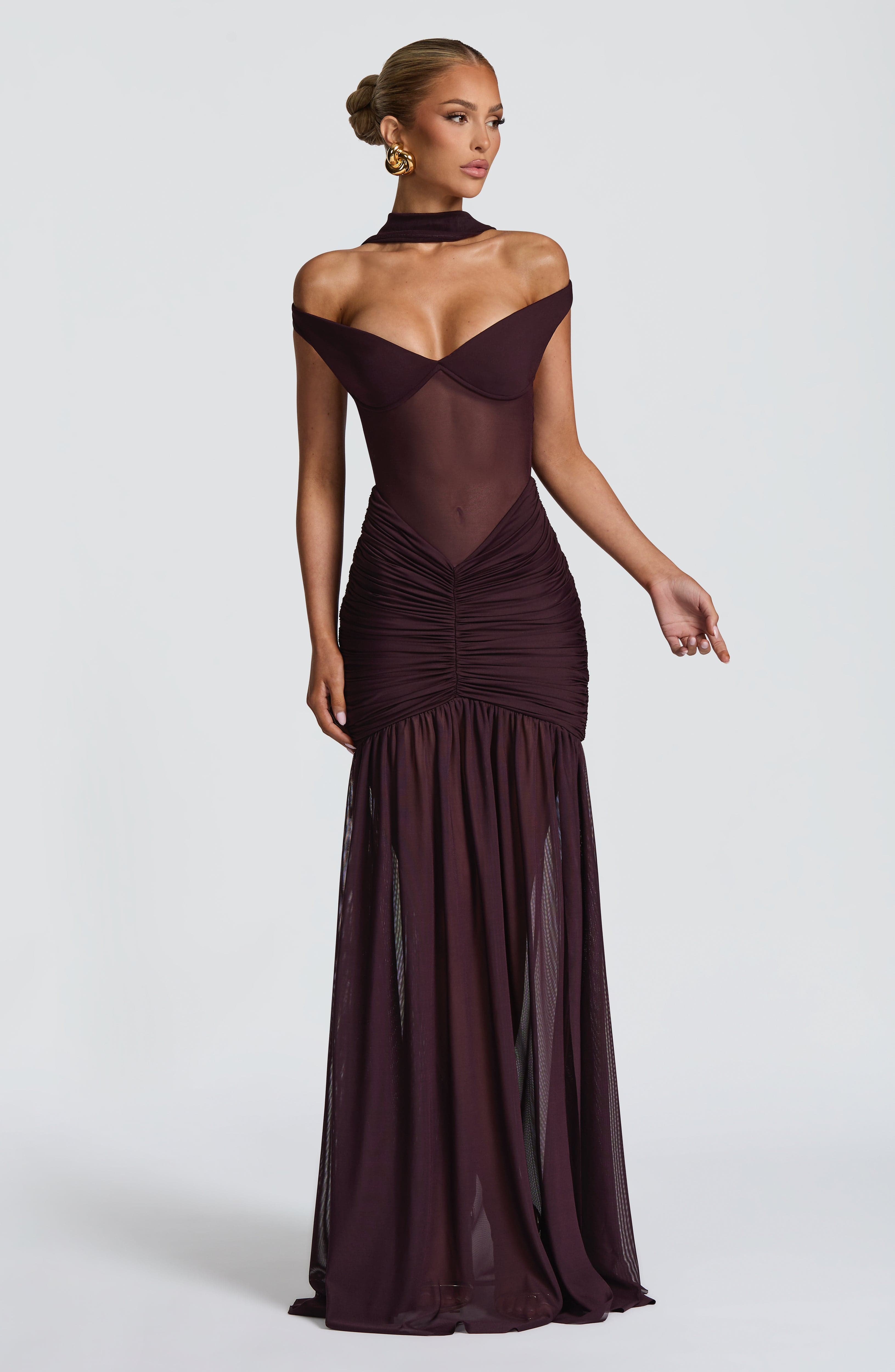 Alaia Maxi Mor Elbise