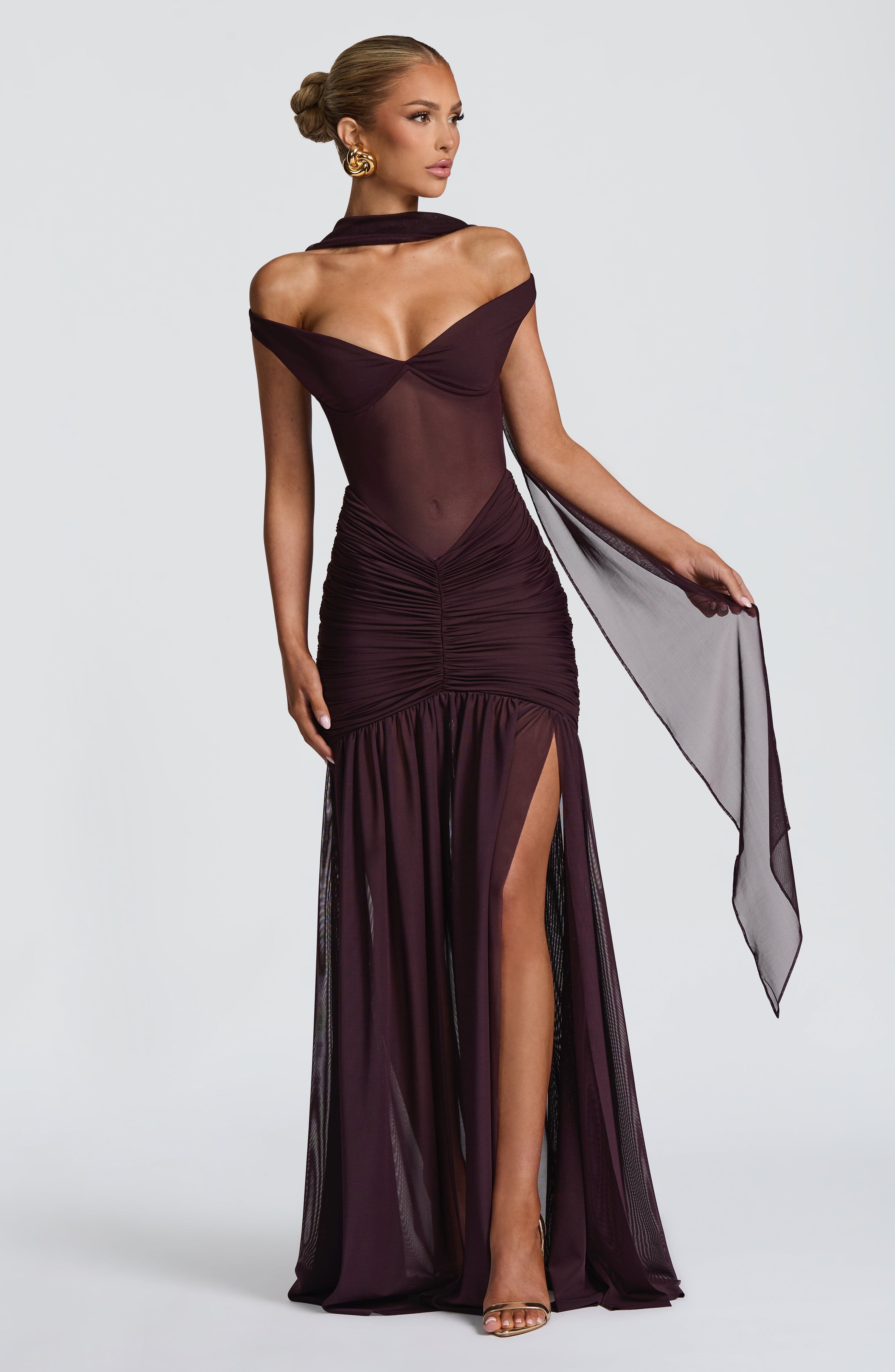 Alaia Maxi Mor Elbise