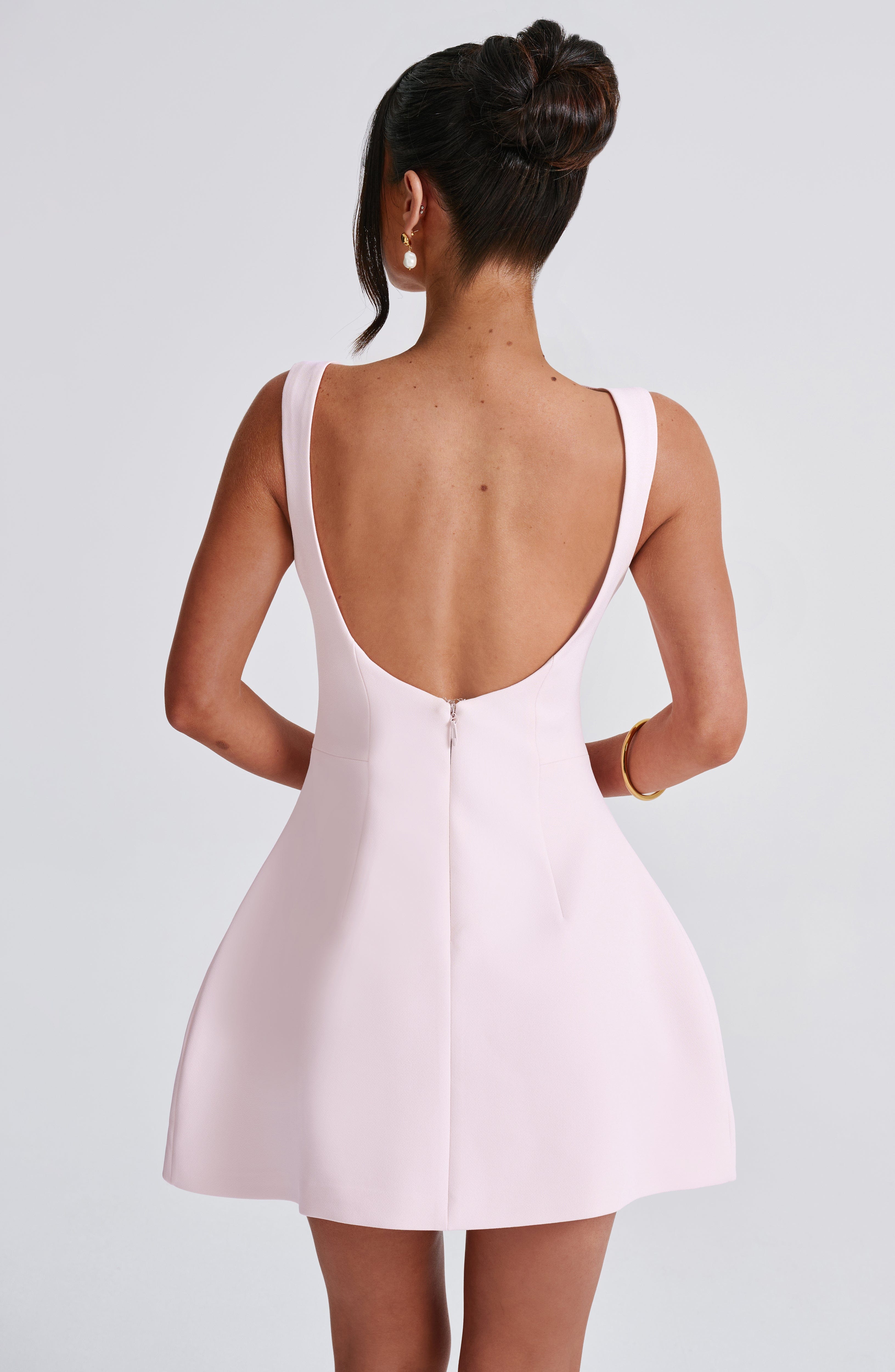 Pembe Alana Mini Elbise