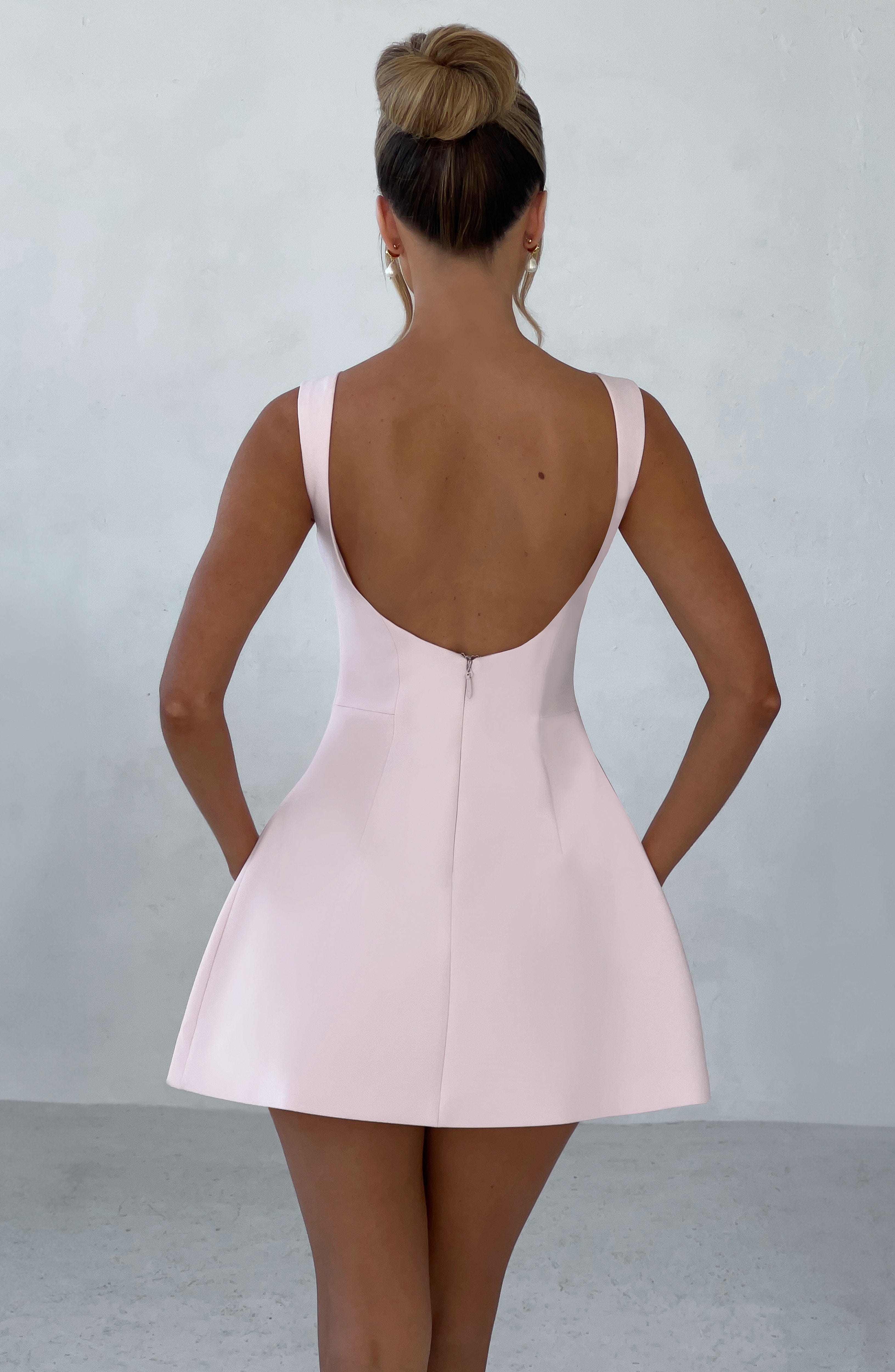 Pembe Alana Mini Elbise