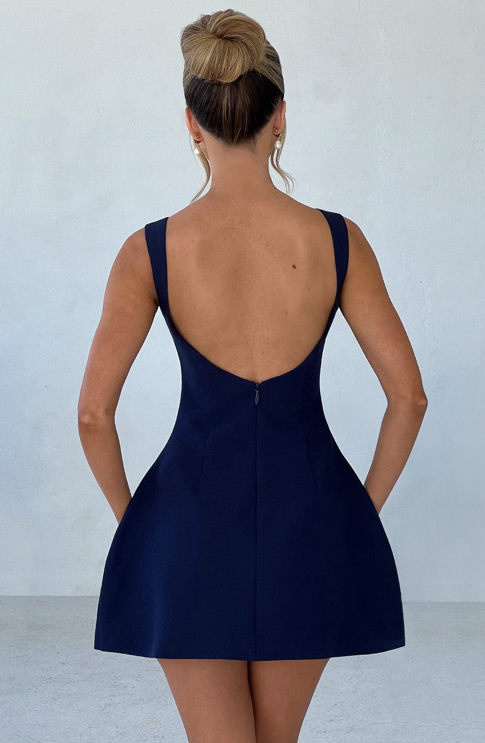 Alana Lacivert Mini Elbise