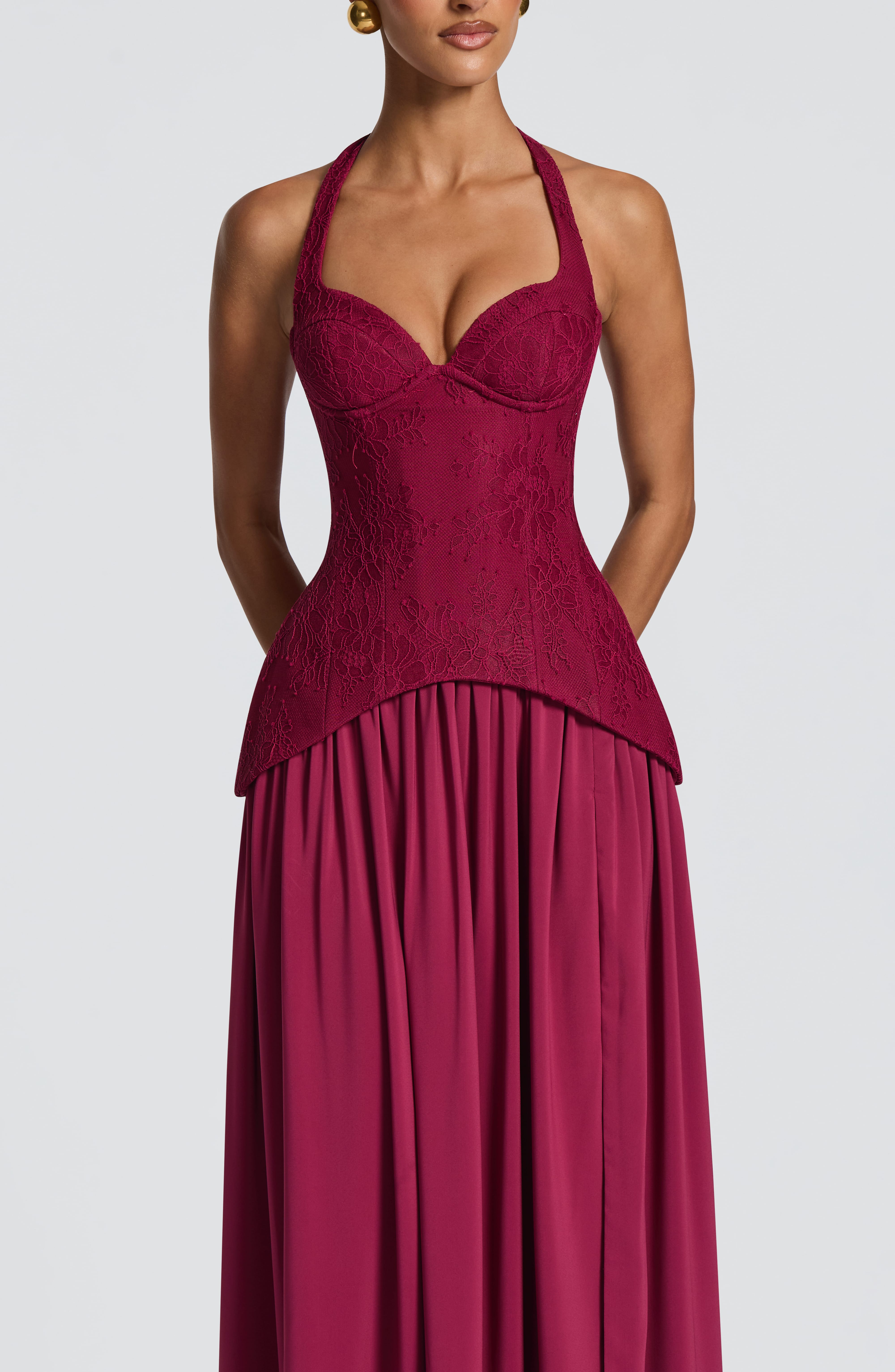 Almira Mor Maxi Elbise