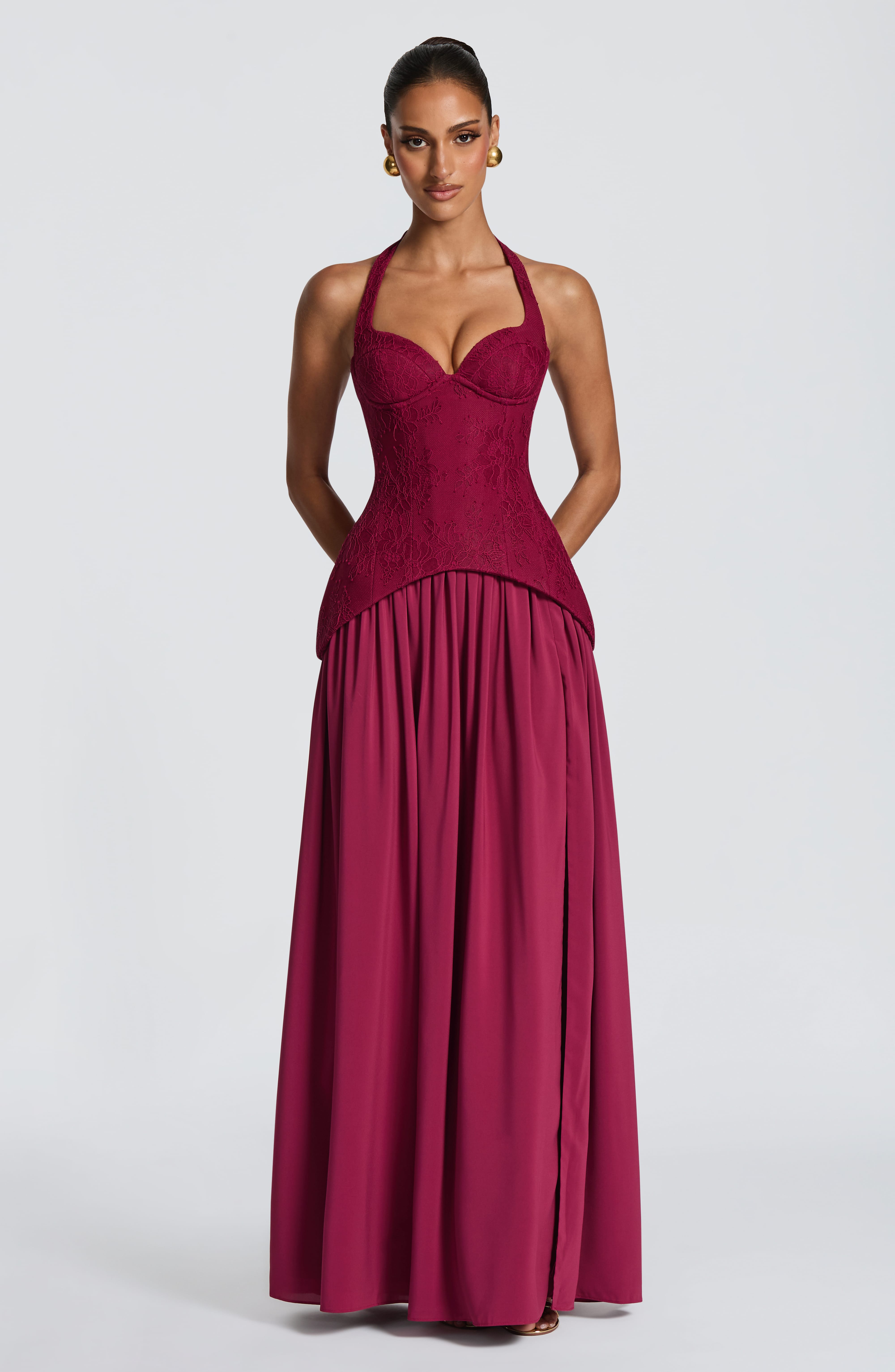 Almira Mor Maxi Elbise