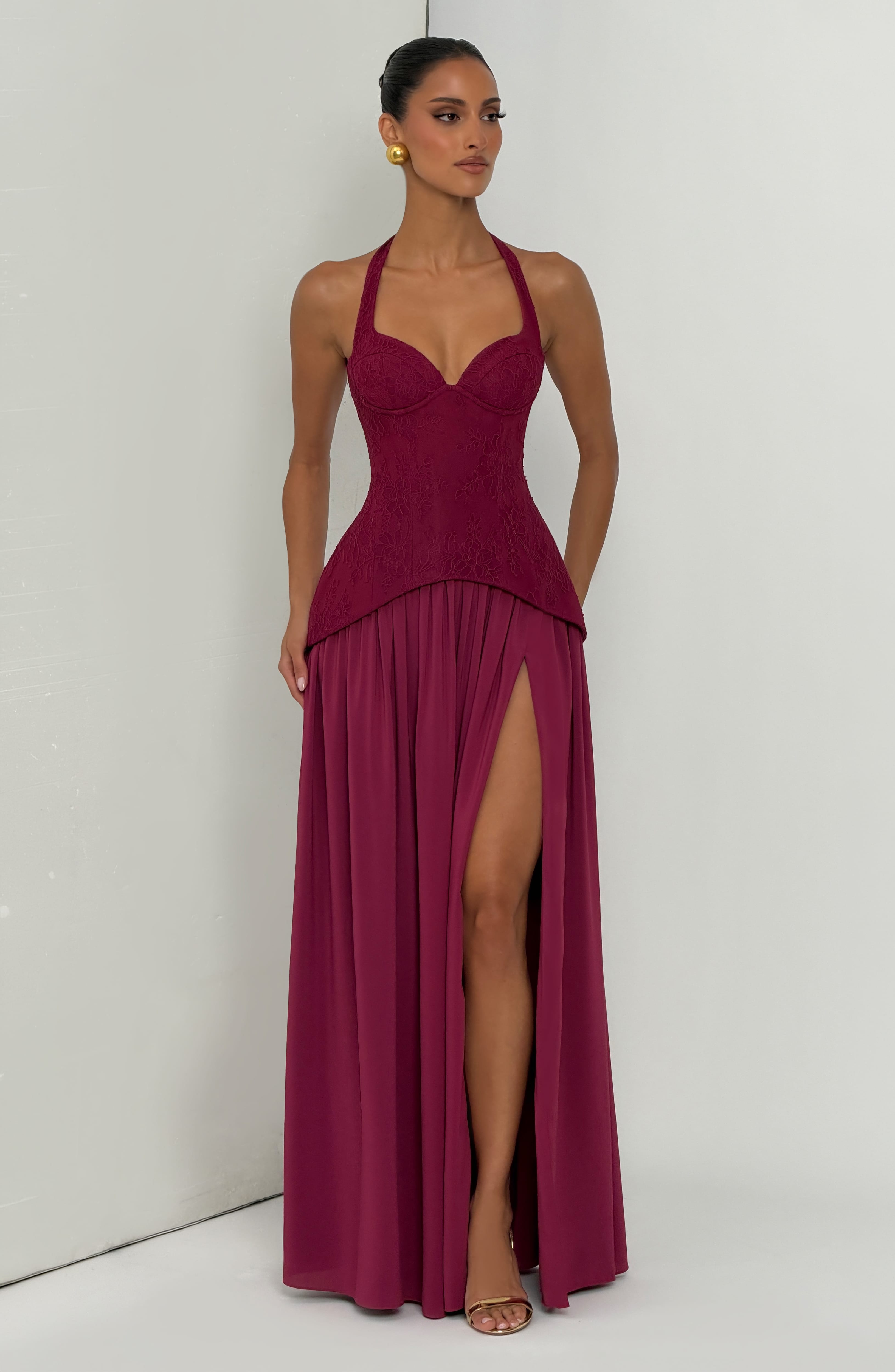 Almira Mor Maxi Elbise