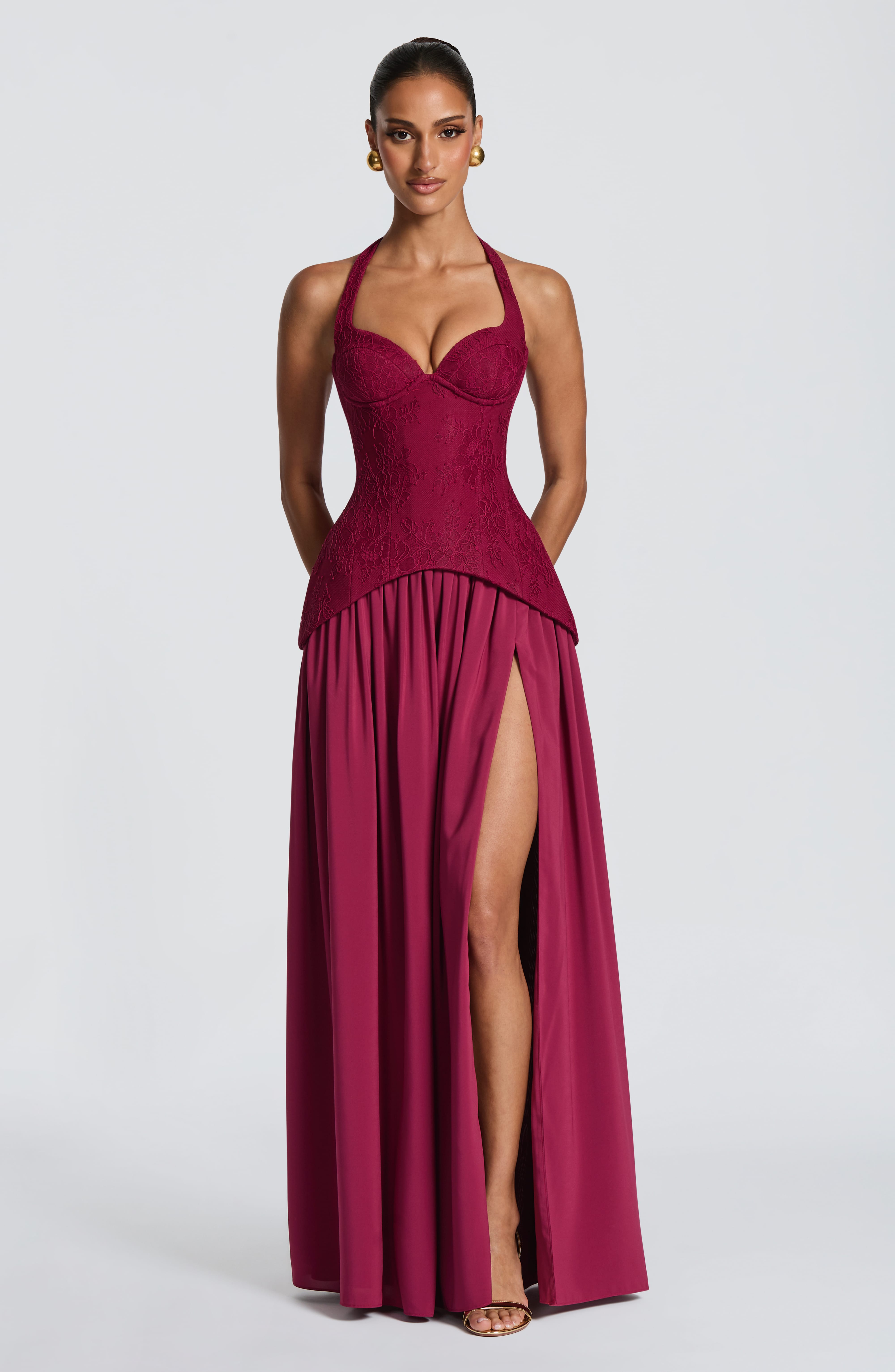 Almira Mor Maxi Elbise