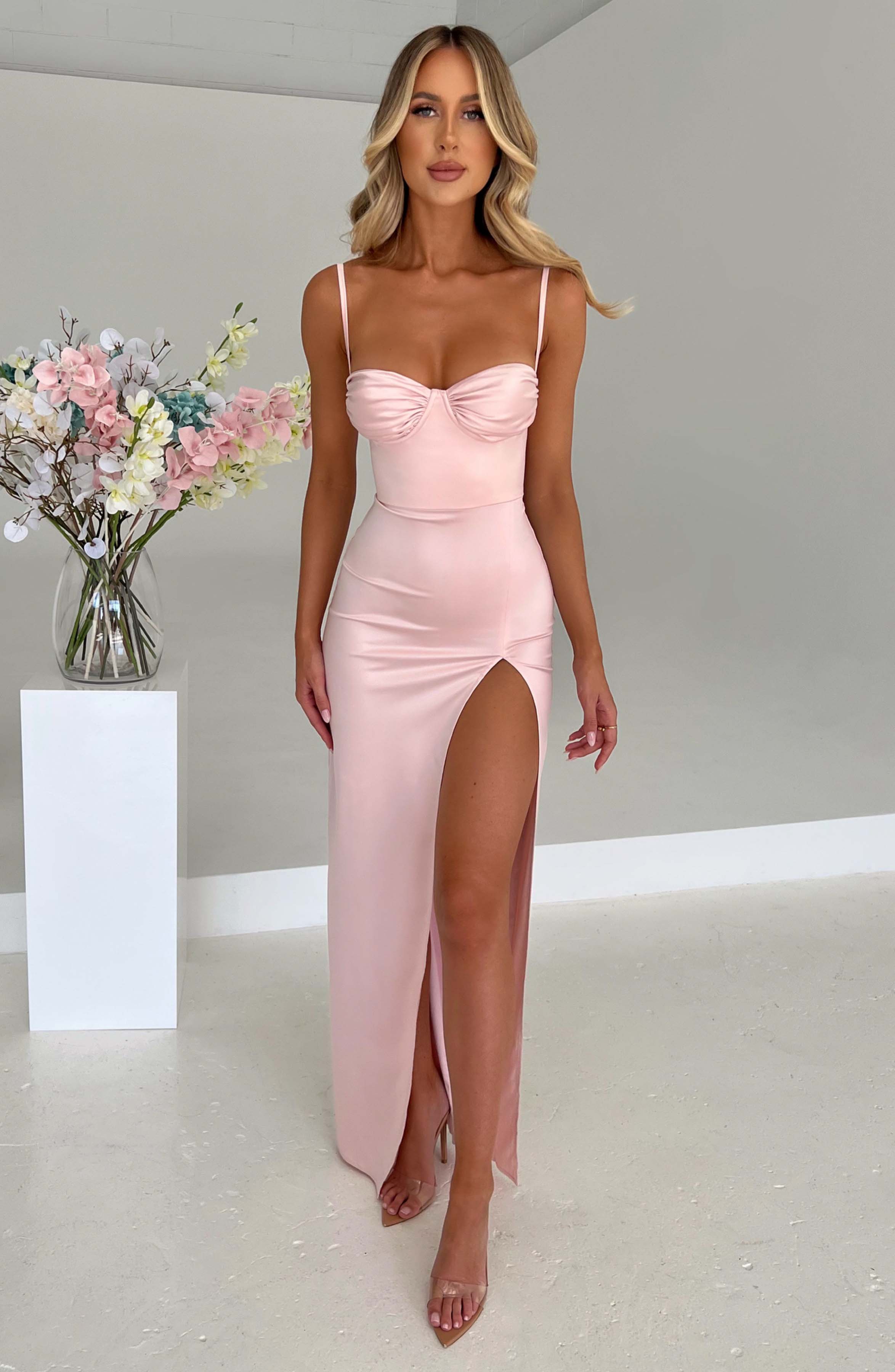 Alora Pembe Maxi Elbise