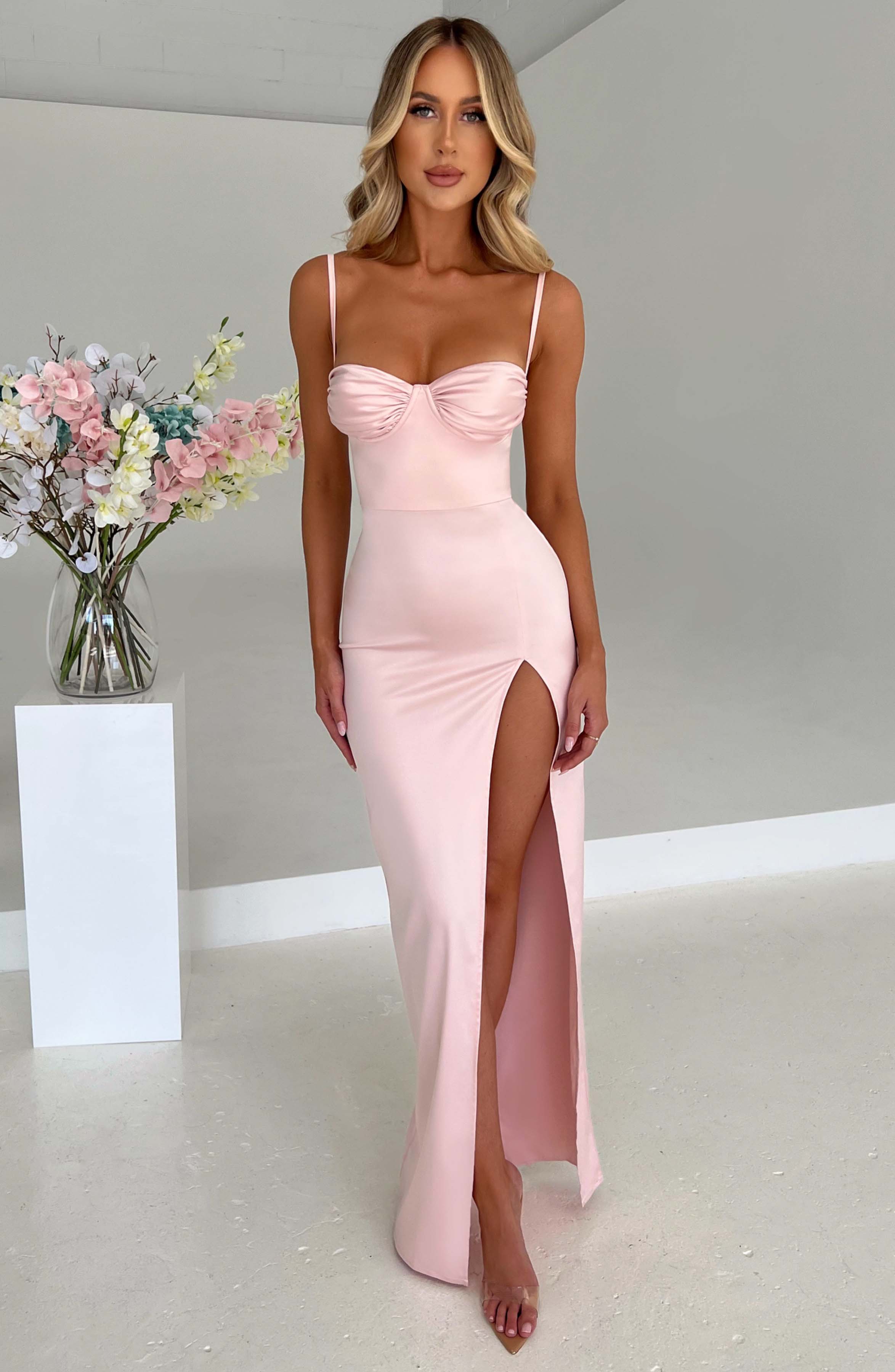 Alora Pembe Maxi Elbise