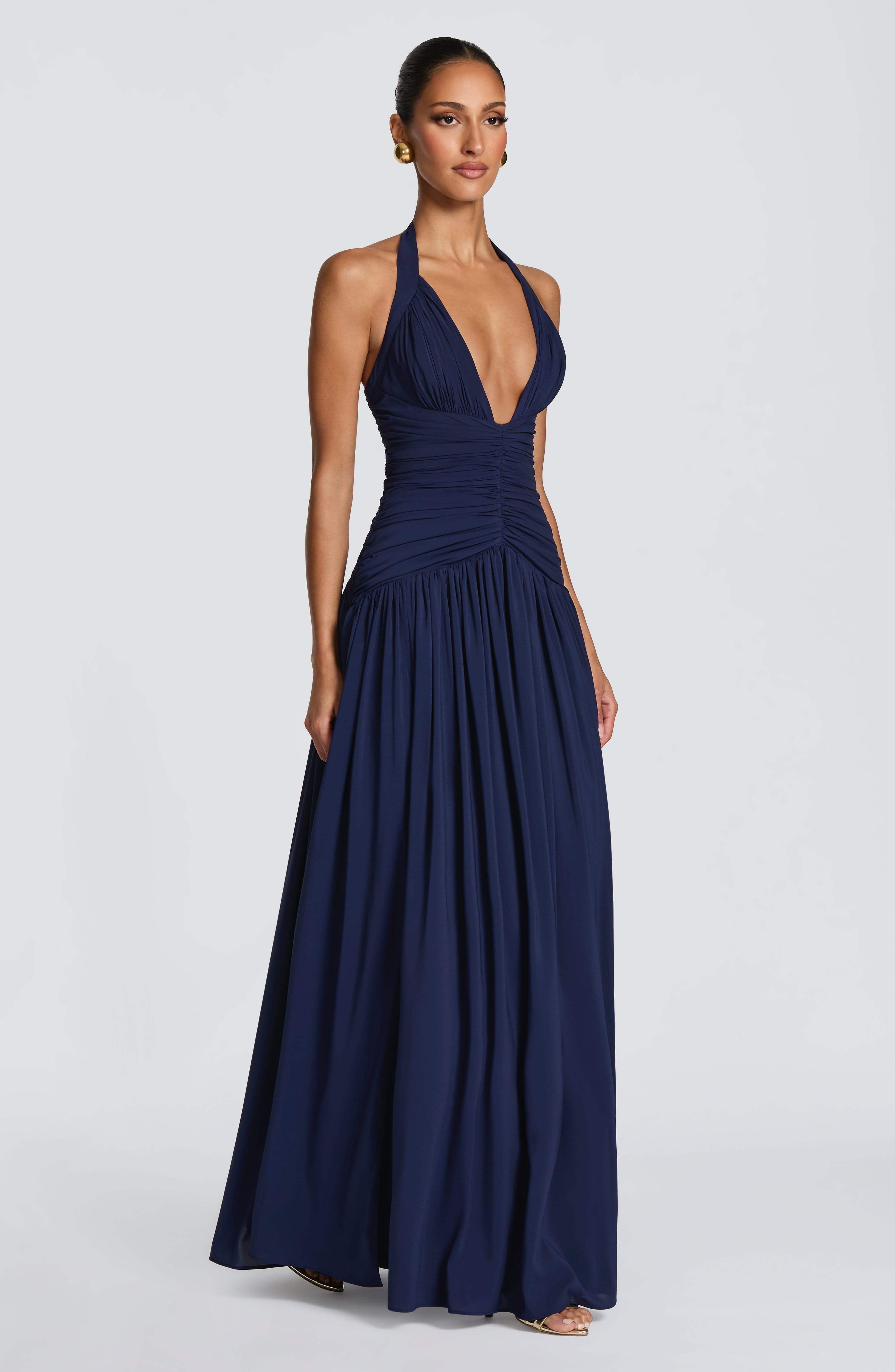 Amaris Lacivert Maxi Elbise