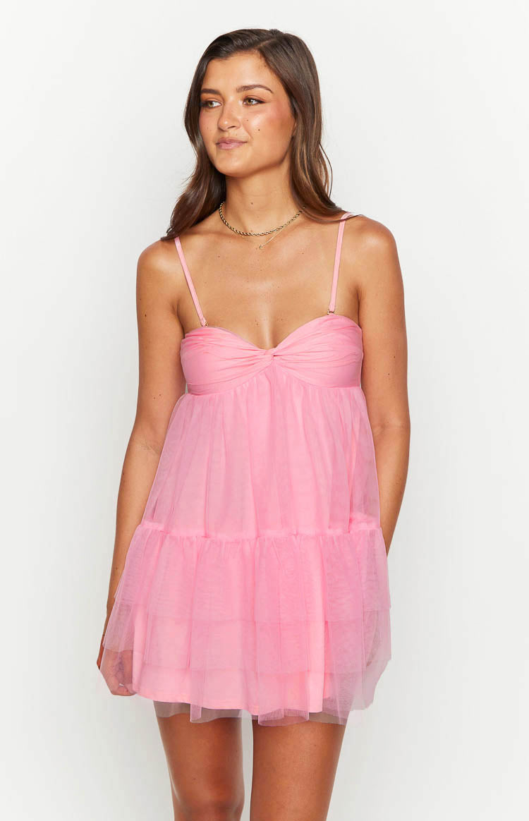 Amba Pembe Straplez Mini Elbise - Şık ve Rahat Yaz Modası