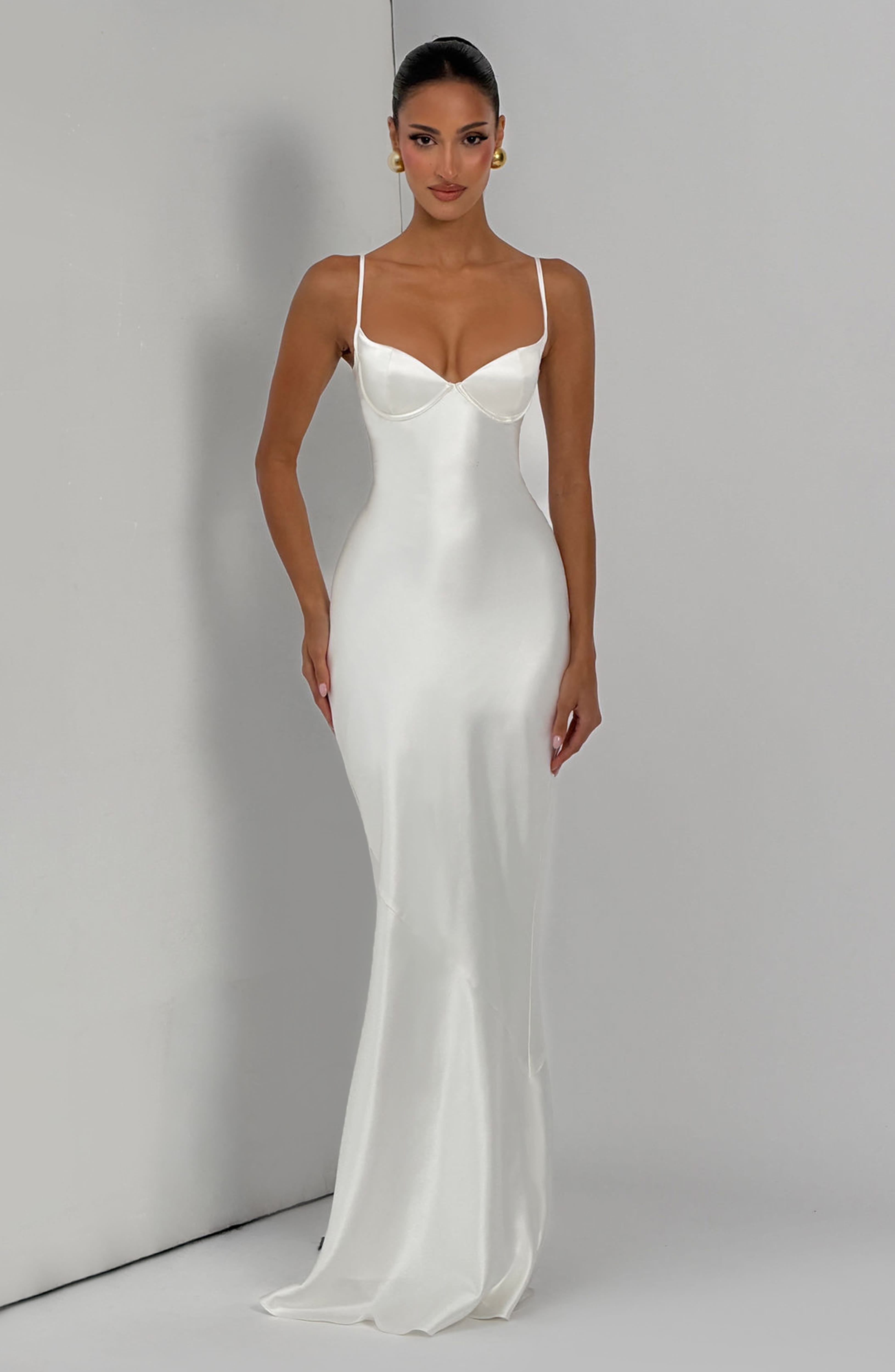 Amorette Ekru Maxi Elbise