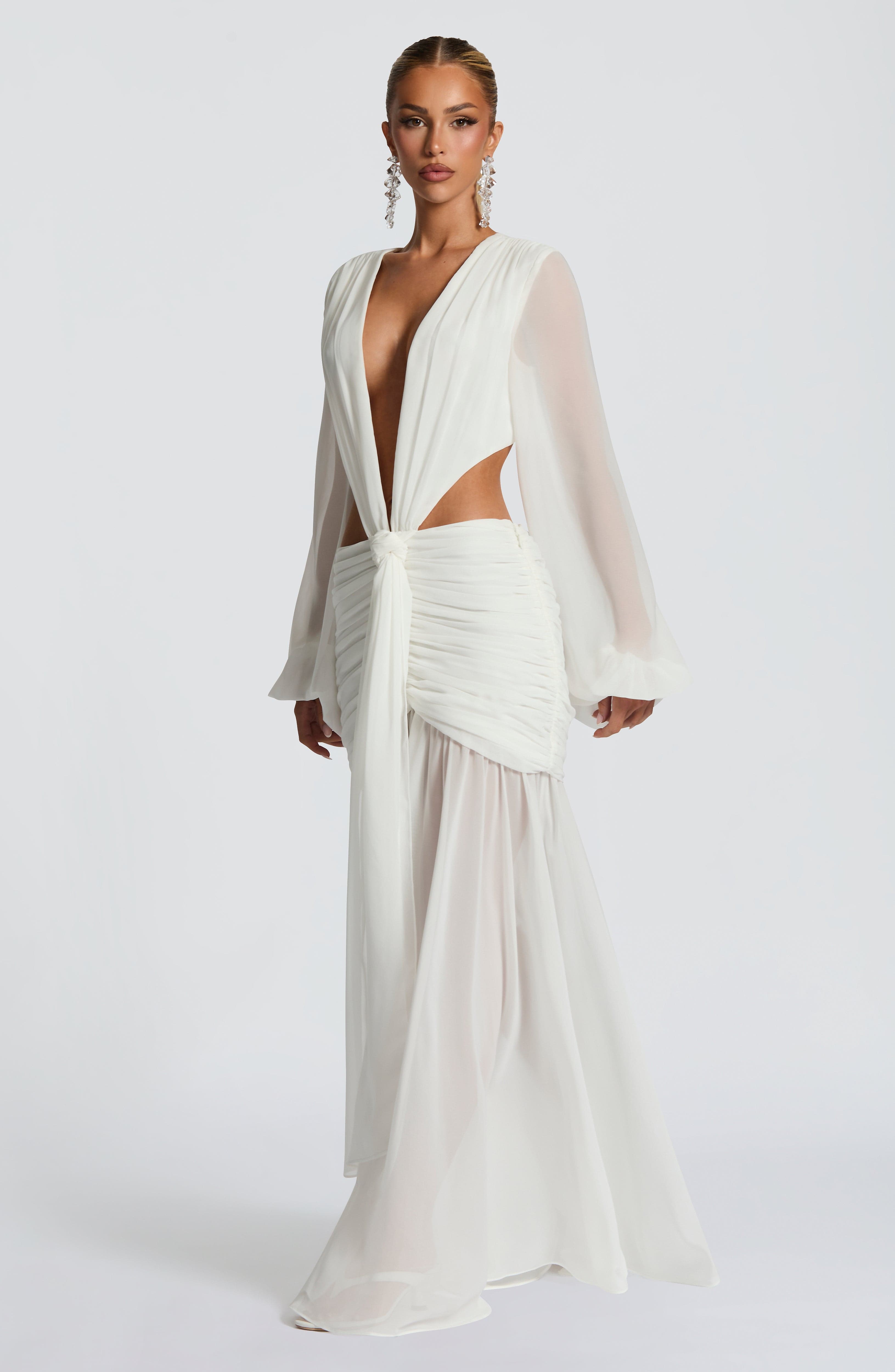Andrina Maxi Ekru Elbise