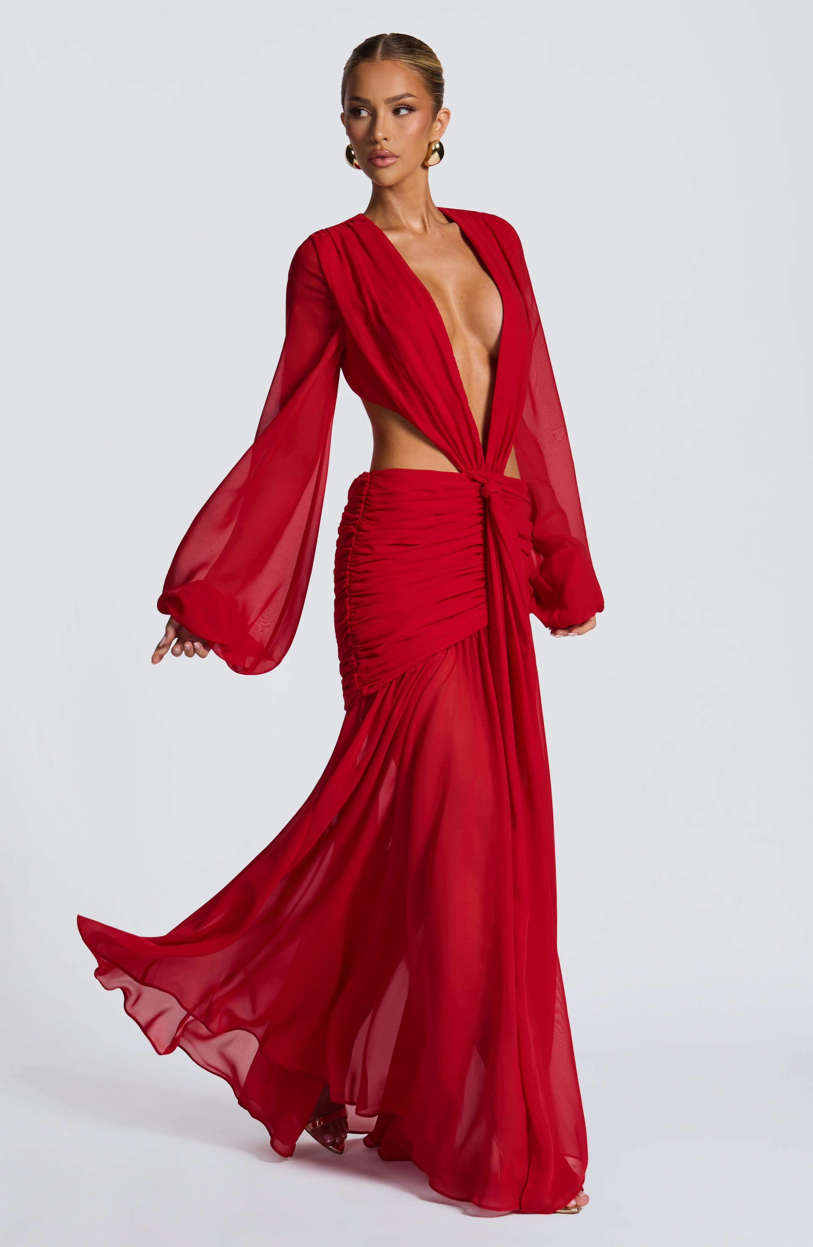 Kırmızı Andrina Maxi Elbise
