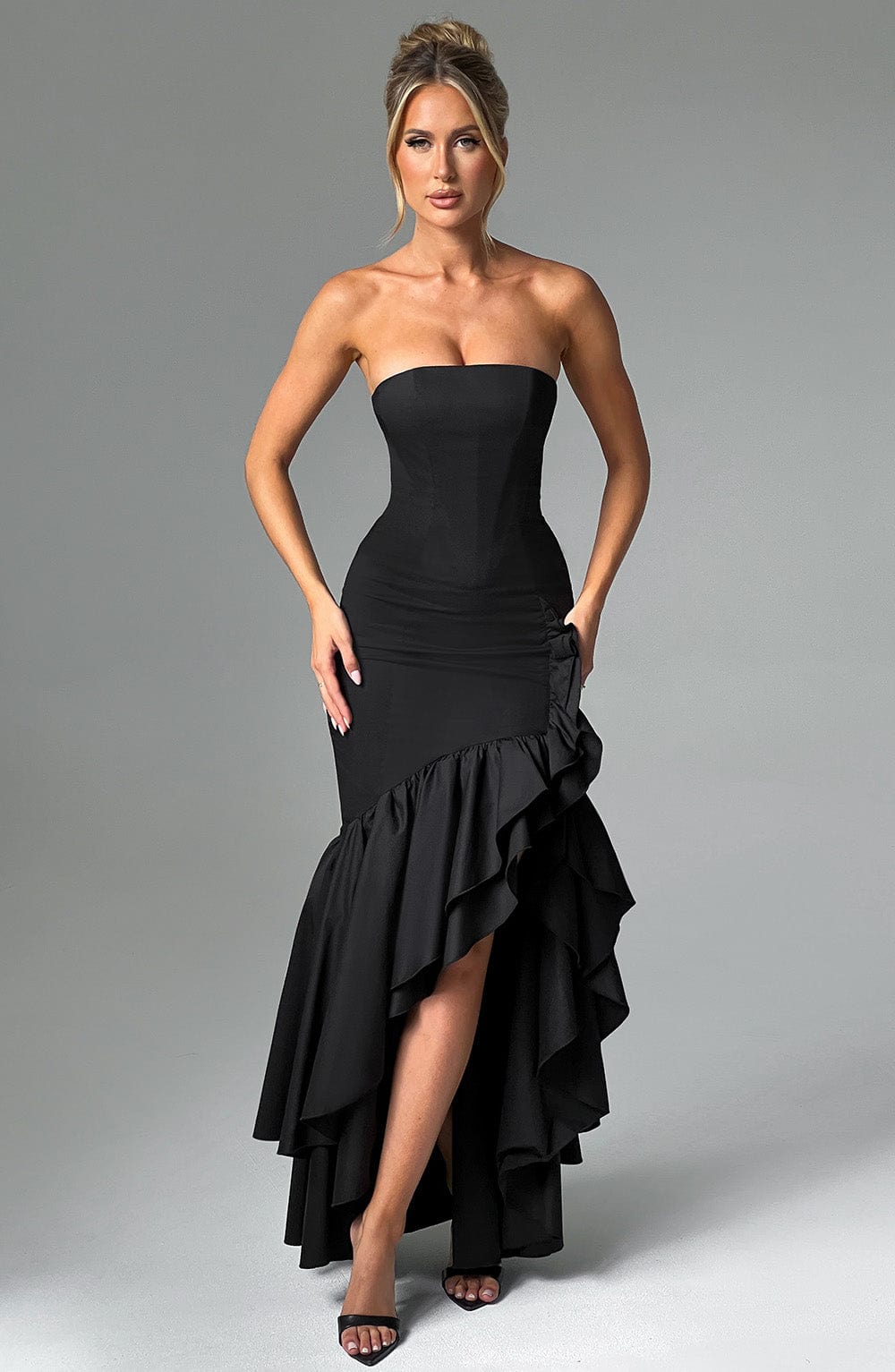 Angelina Siyah Maxi Elbise
