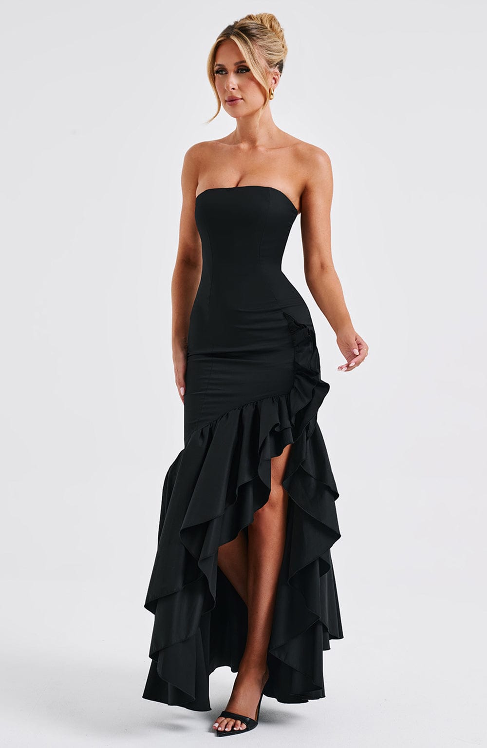 Angelina Siyah Maxi Elbise