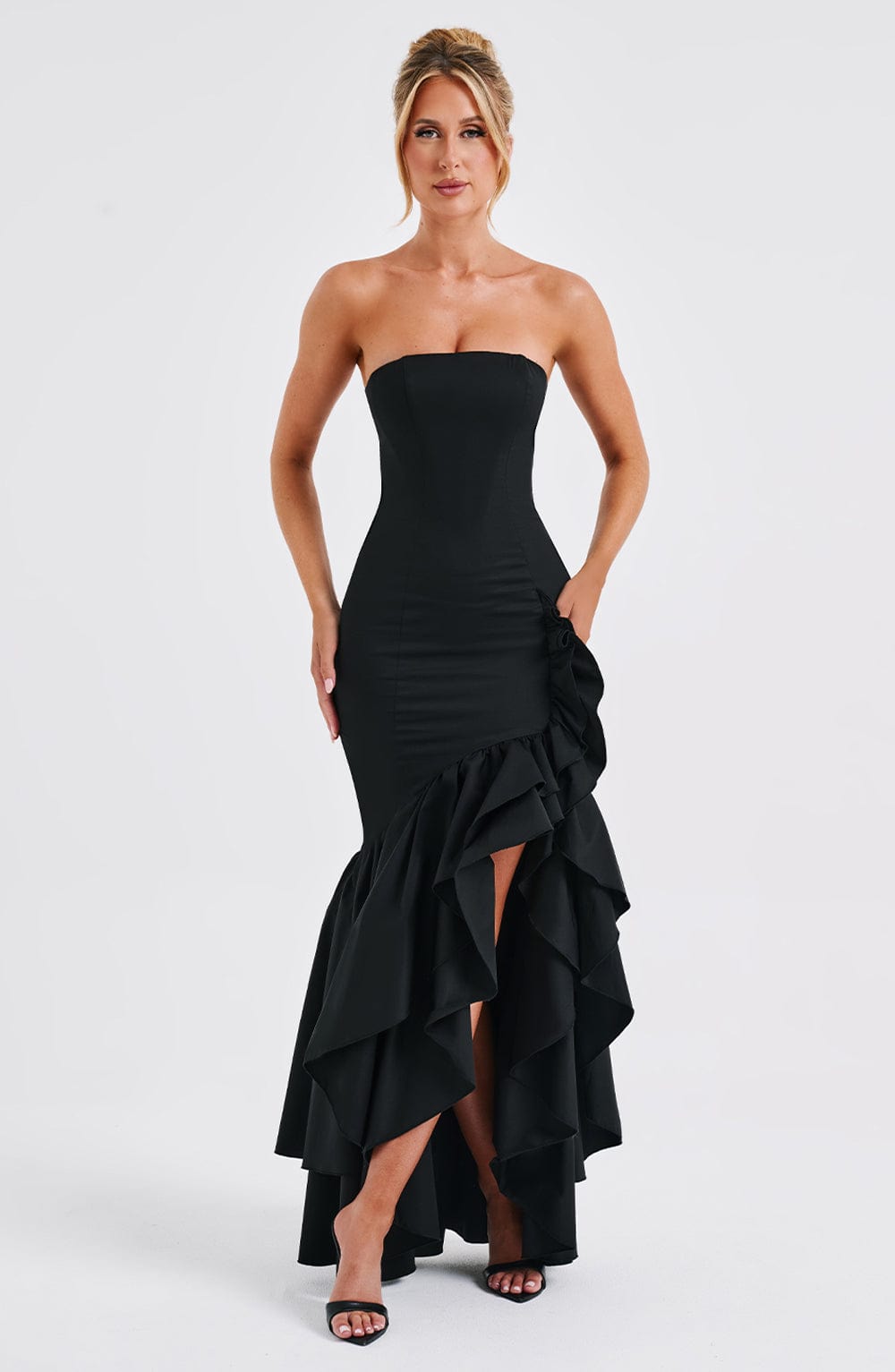 Angelina Siyah Maxi Elbise
