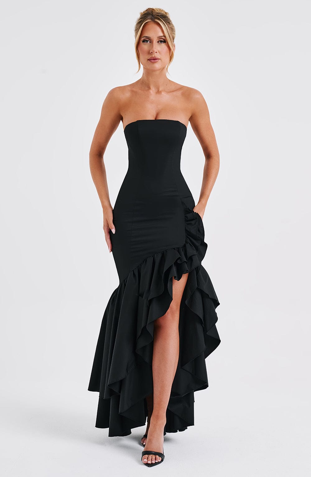 Angelina Siyah Maxi Elbise