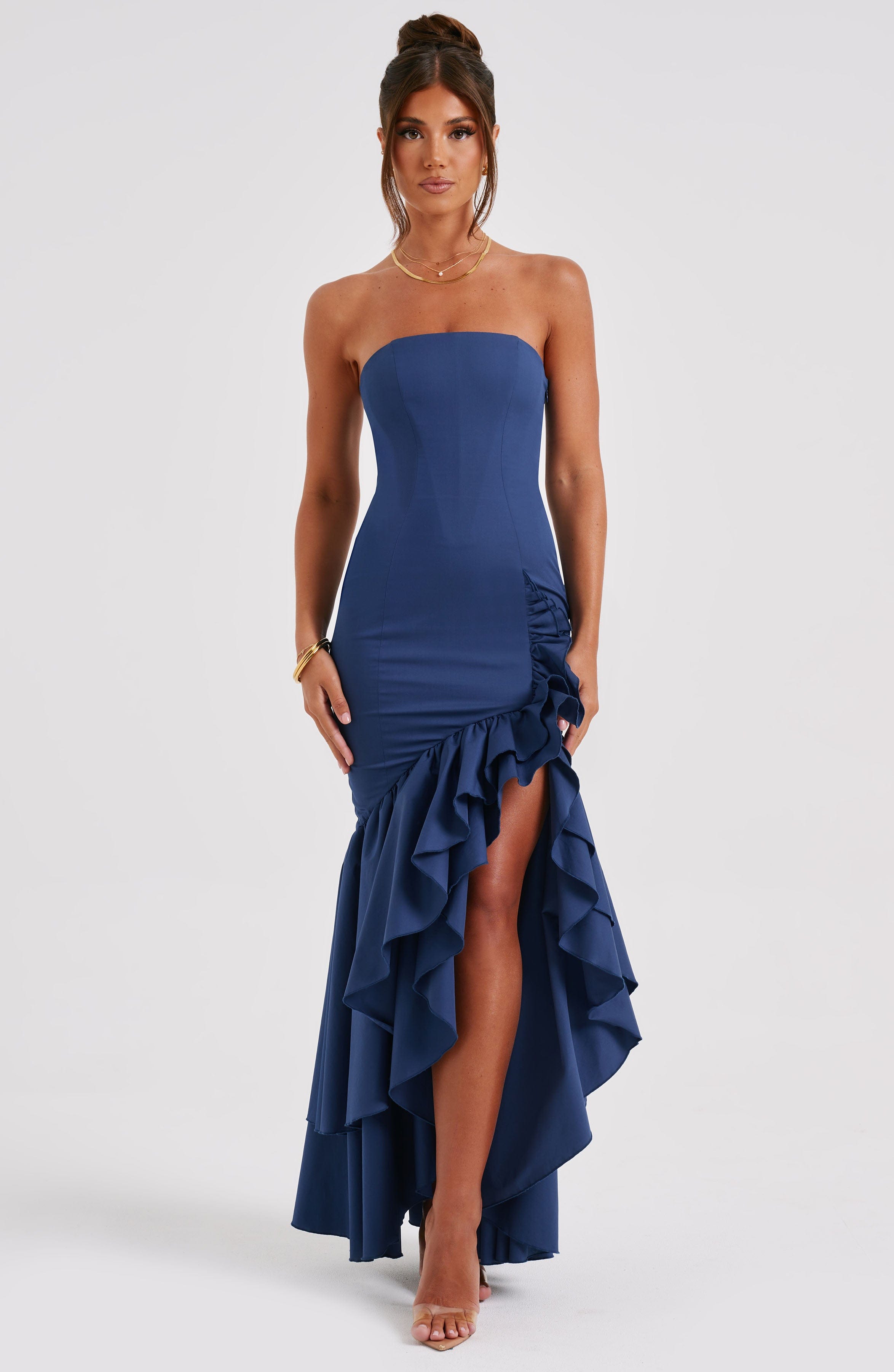 Angelina Lacivert Maxi Elbise