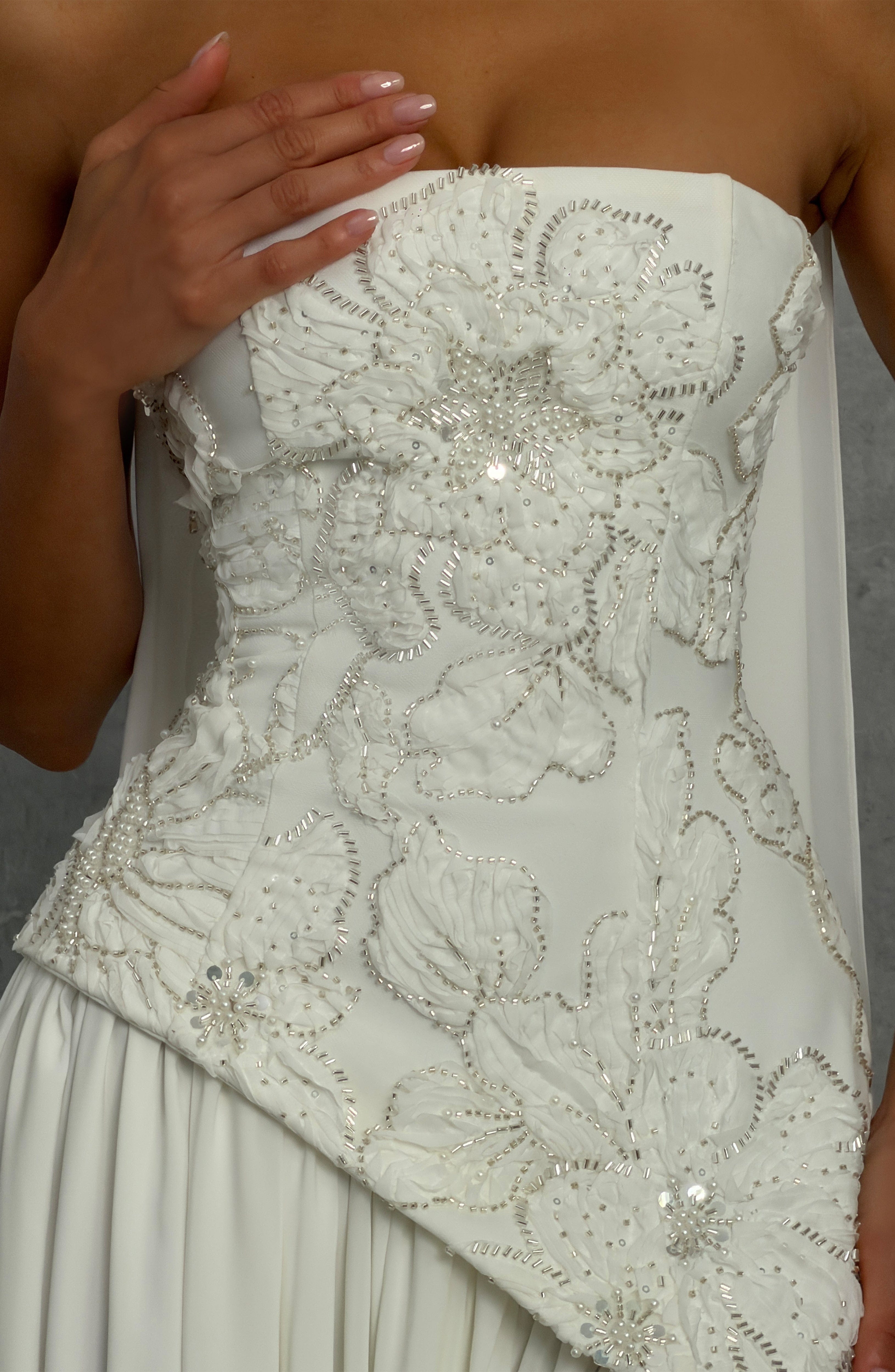 Anneliese Ekru Maxi Elbise