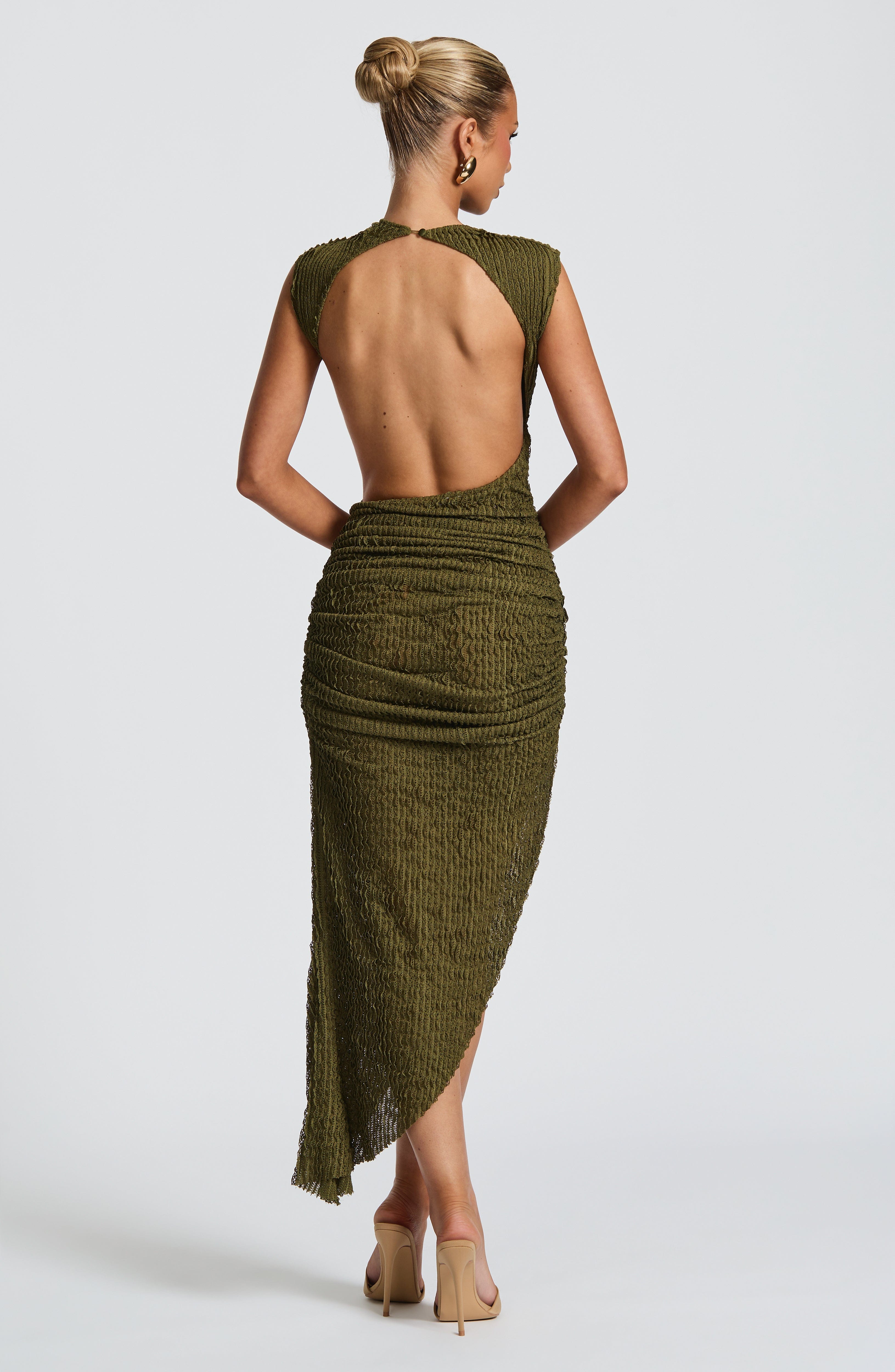 Aphrodite Haki Midi Elbise