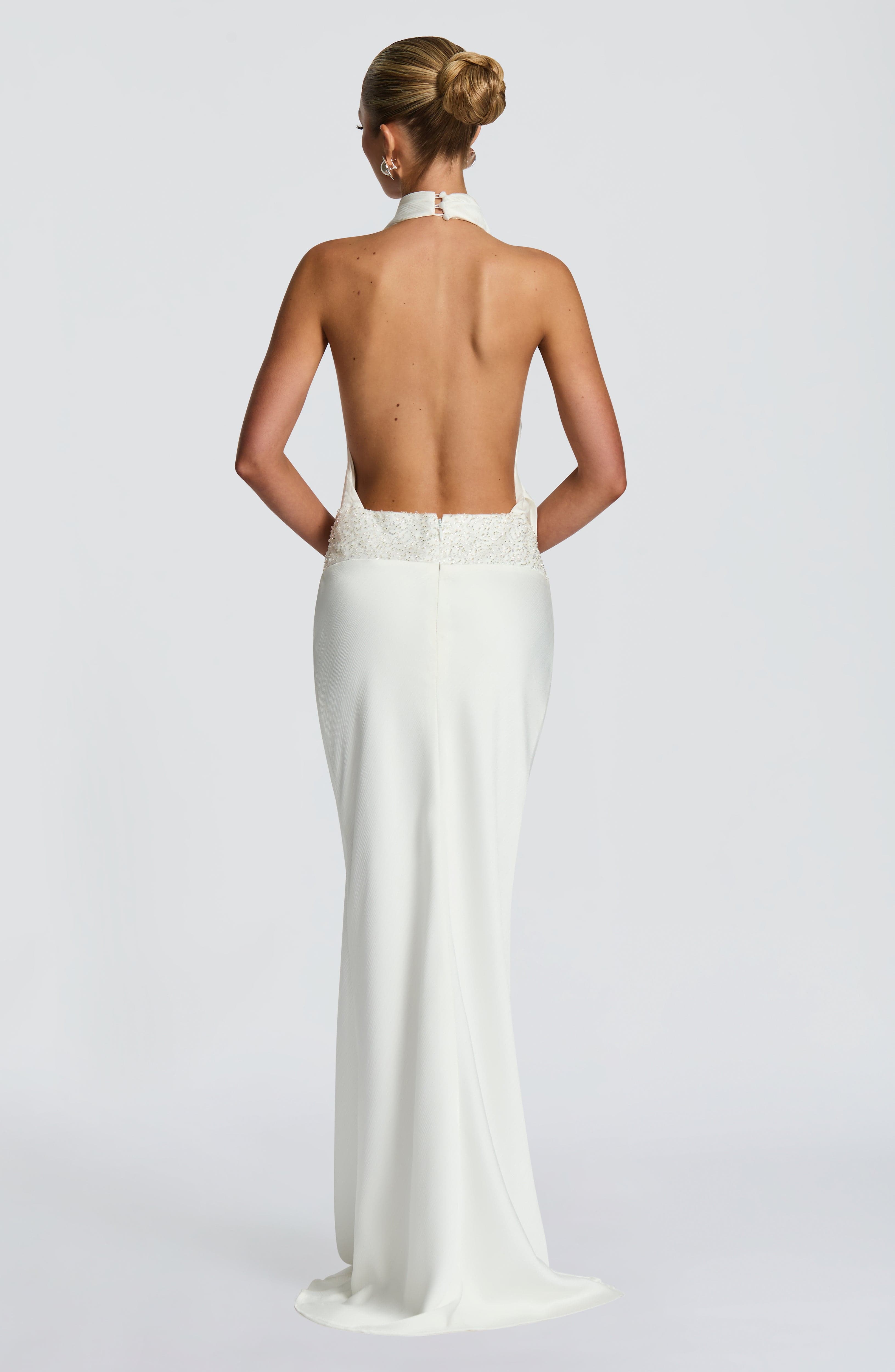 Armelle Maxi Ekru Elbise