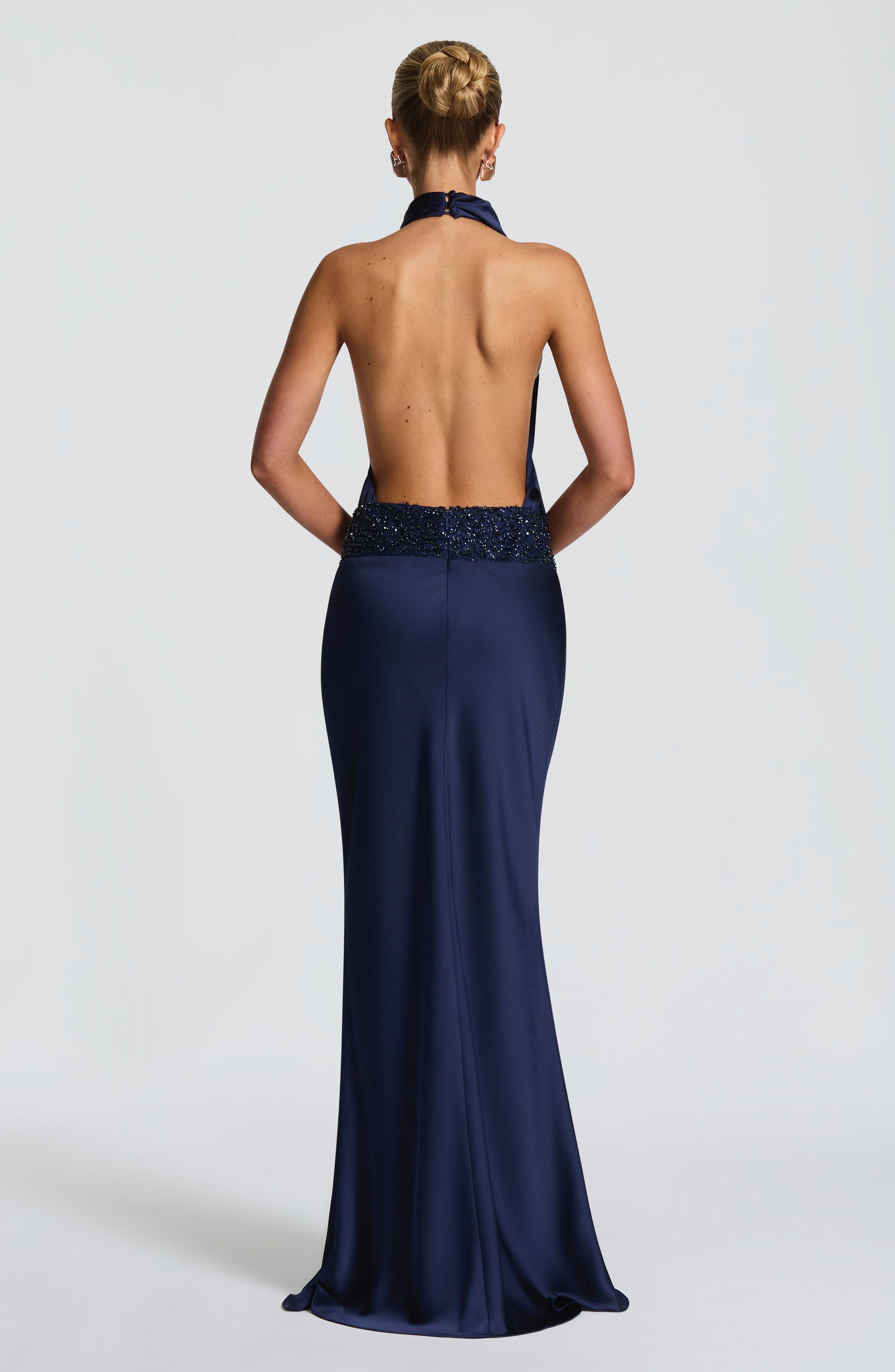 Armelle Lacivert Maxi Elbise