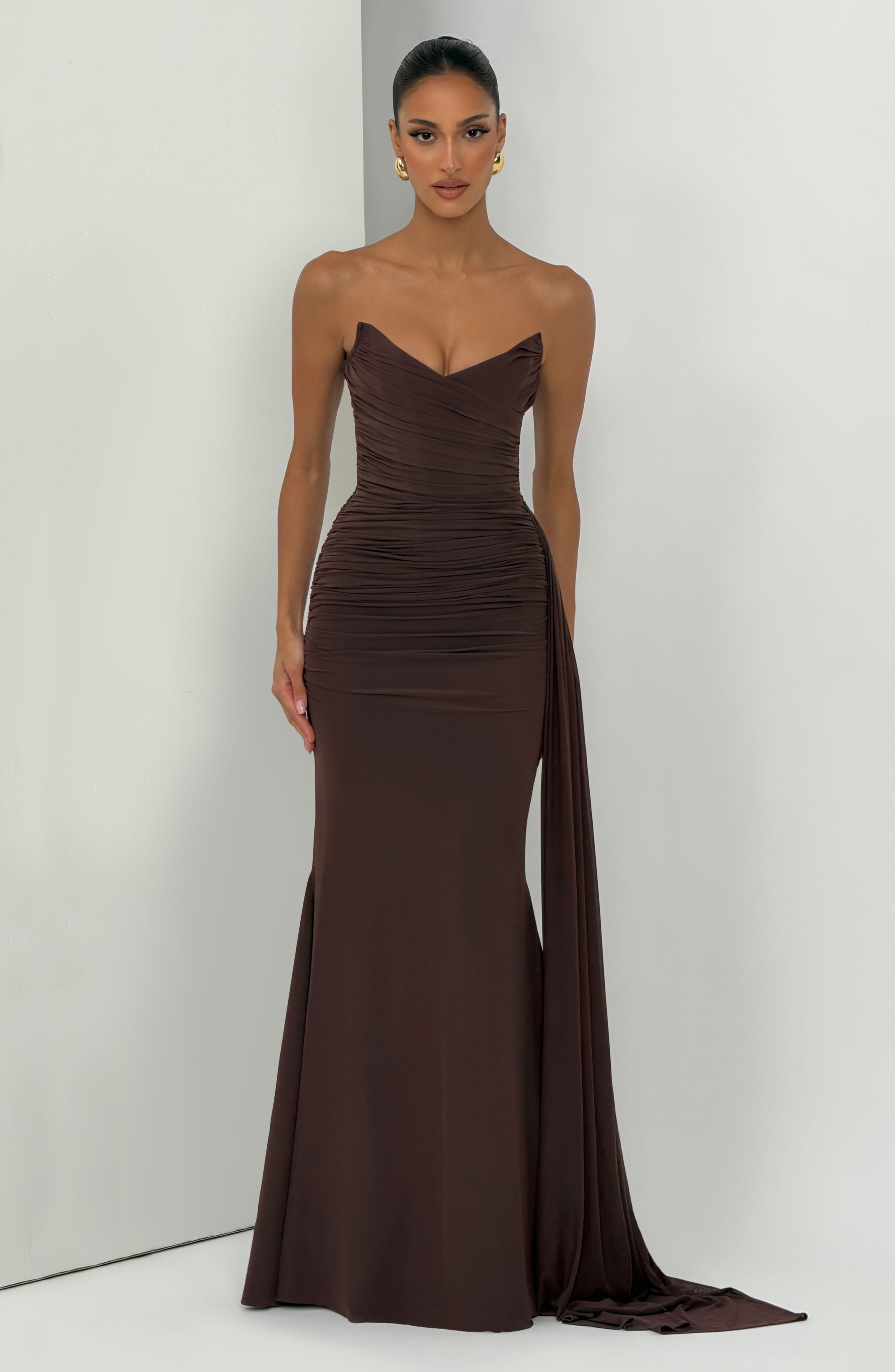 Ashika Maxi Elbise – Mürdüm Kahve