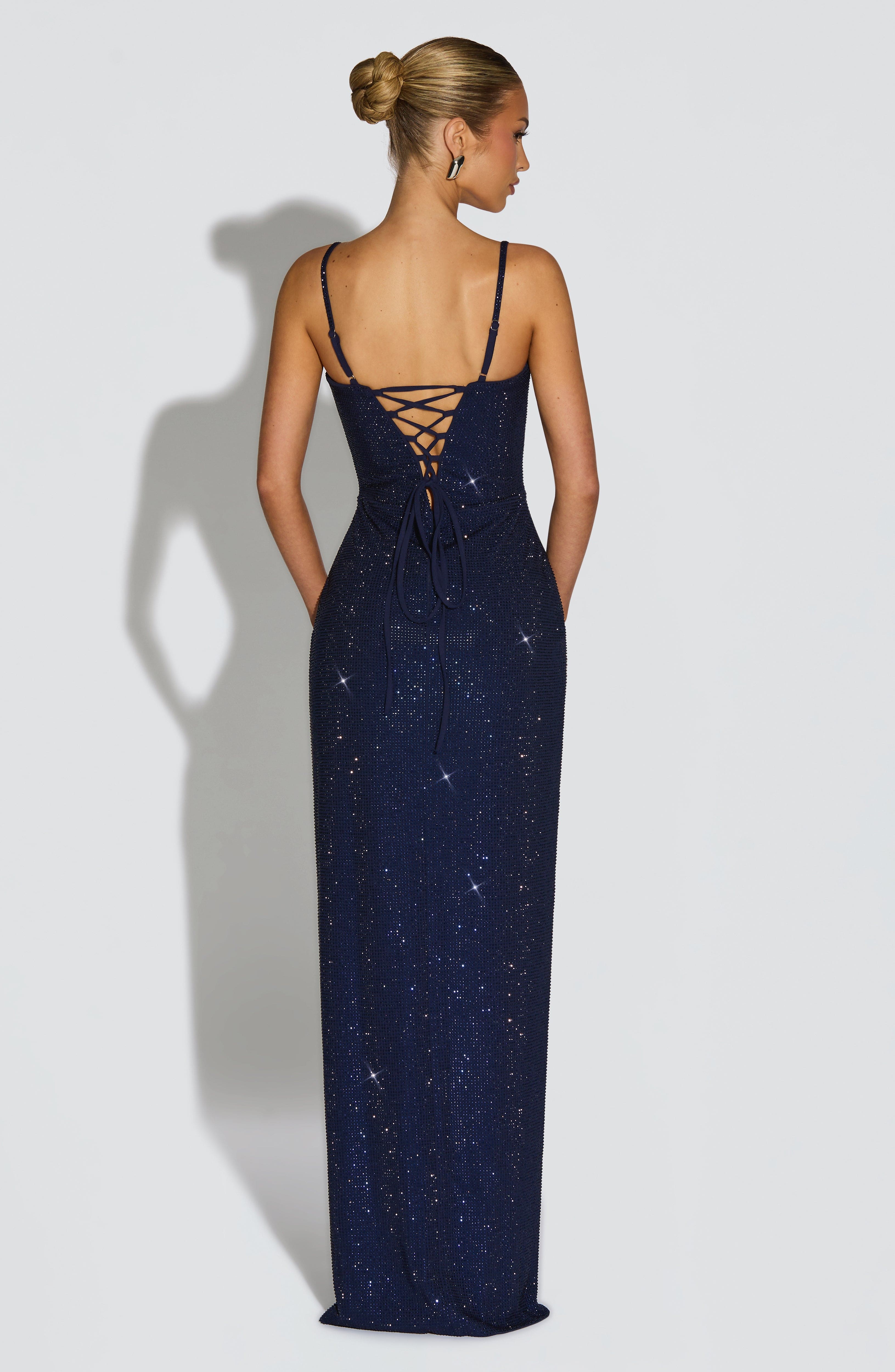 Ashton Lacivert Maxi Elbise