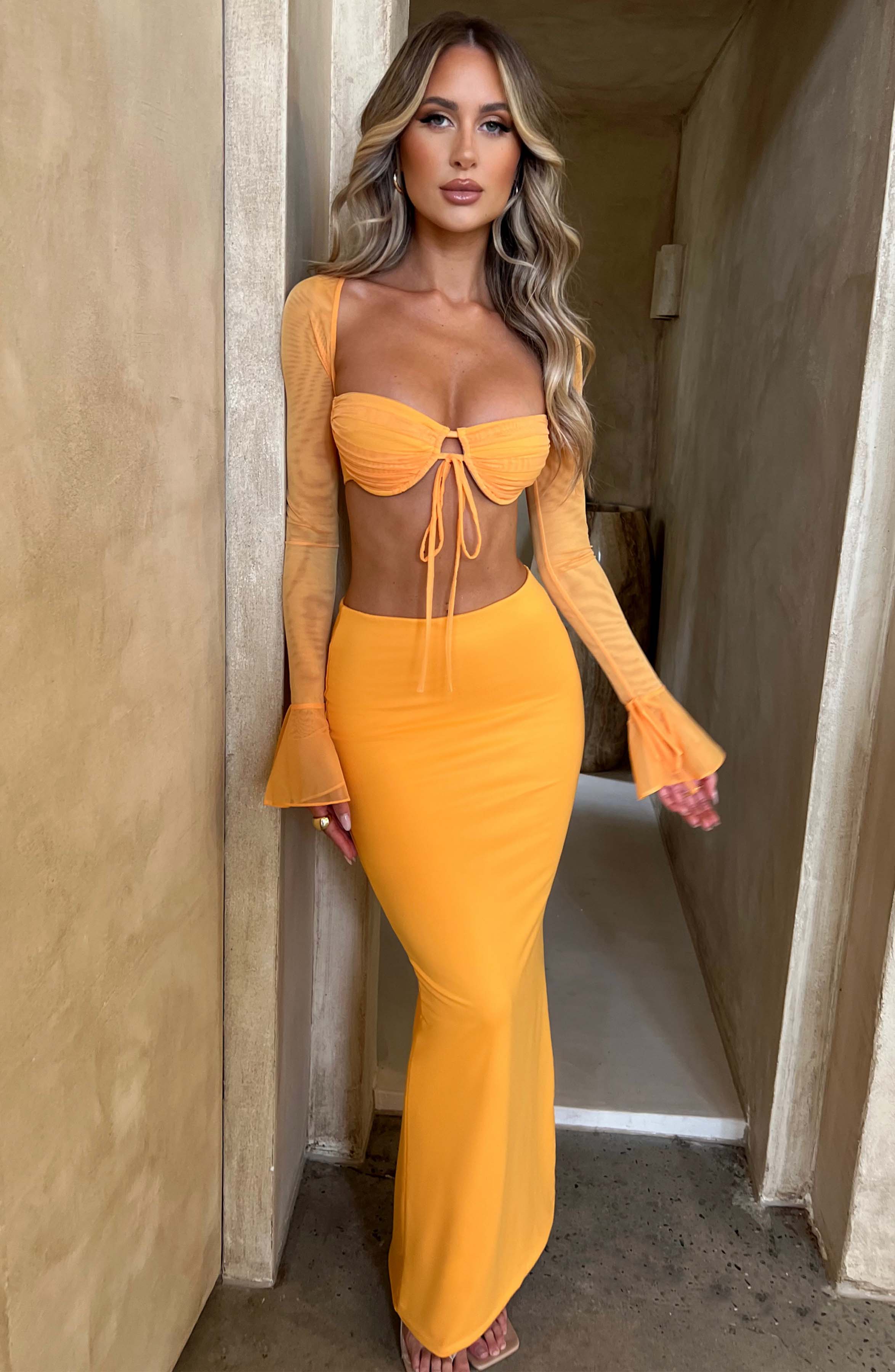 Astrid Turuncu Maxi Etek