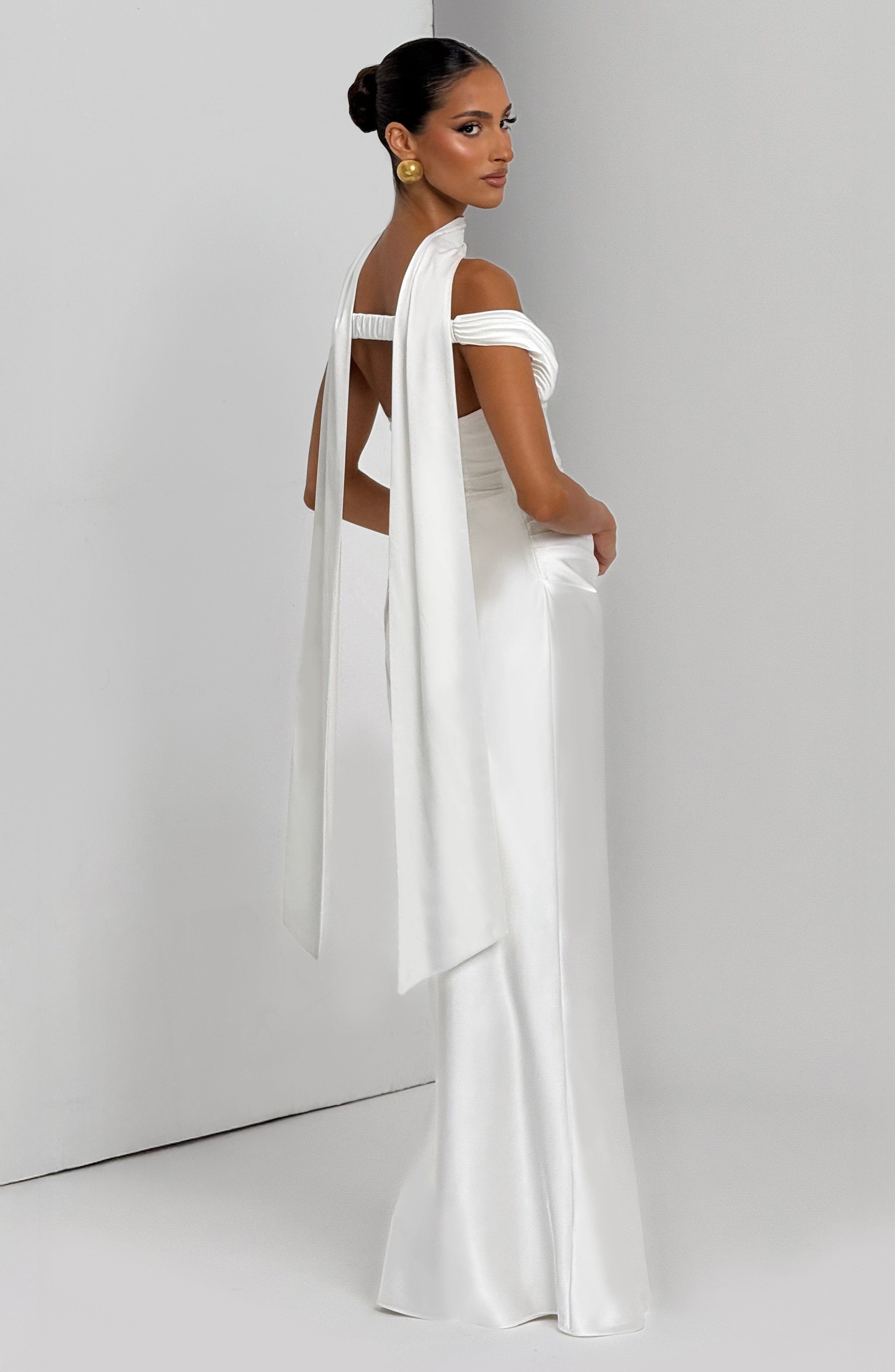 Aurelia Ekru Maxi Elbise