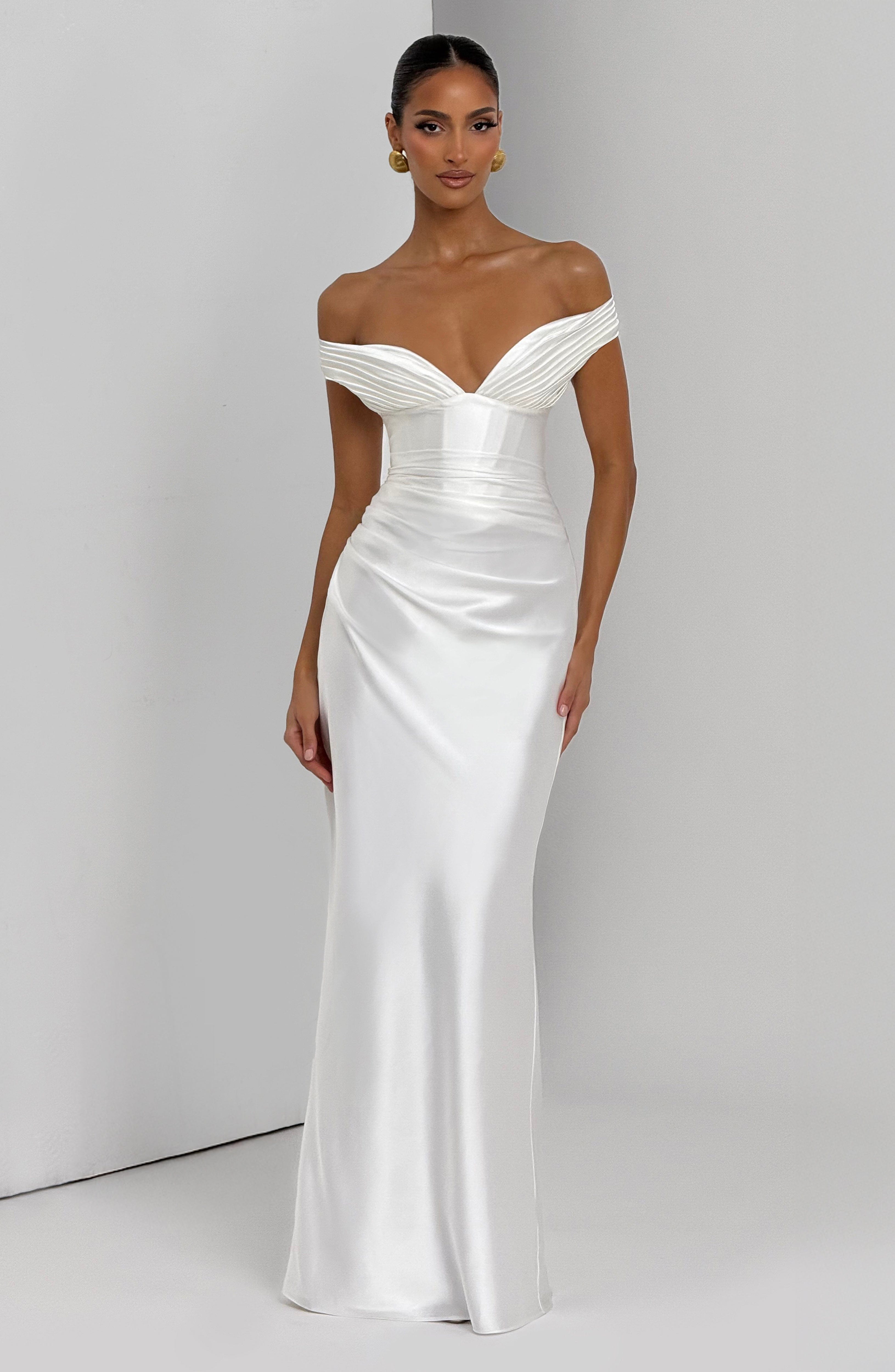 Aurelia Ekru Maxi Elbise
