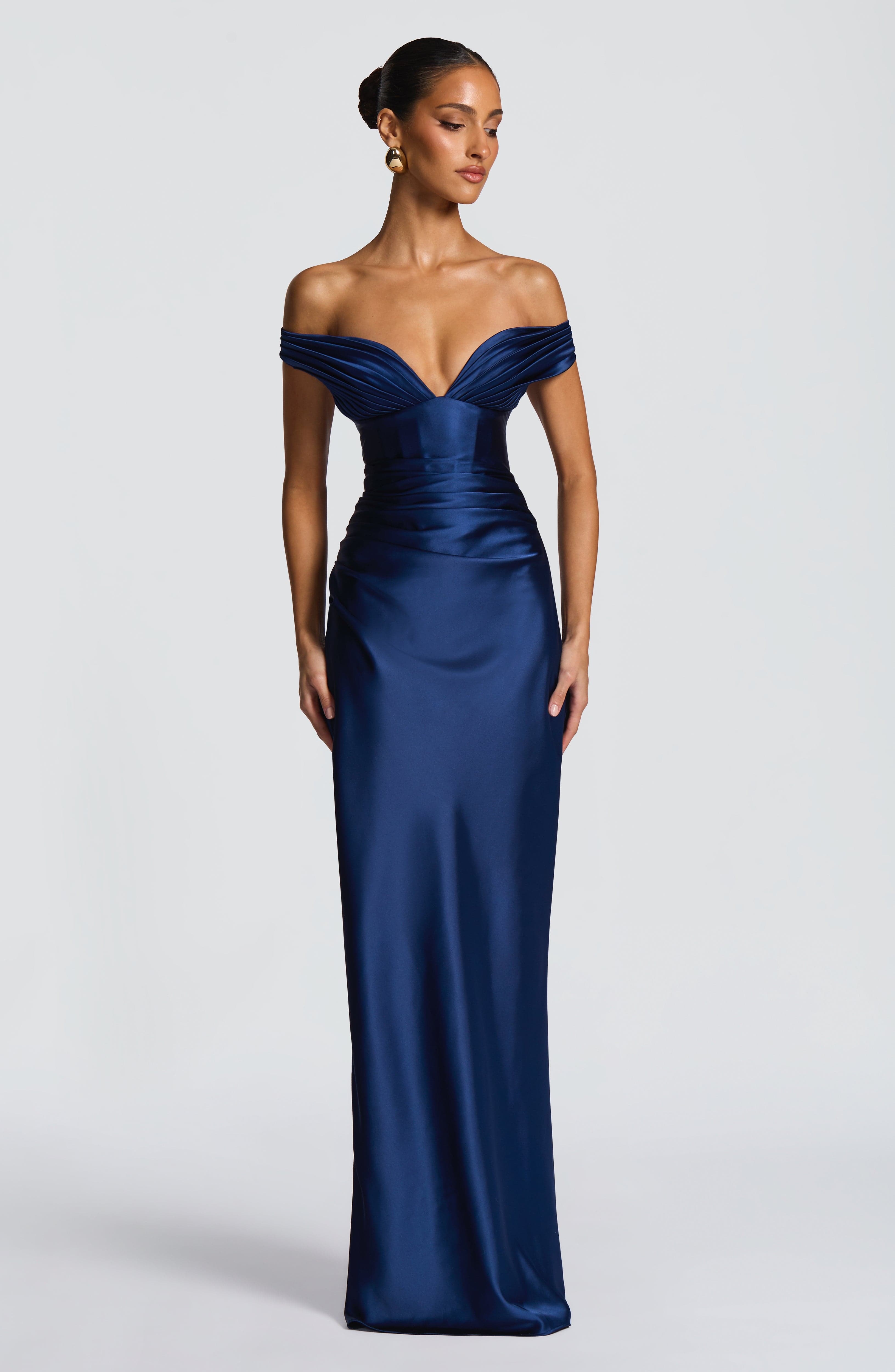Aurelia Lacivert Maxi Elbise
