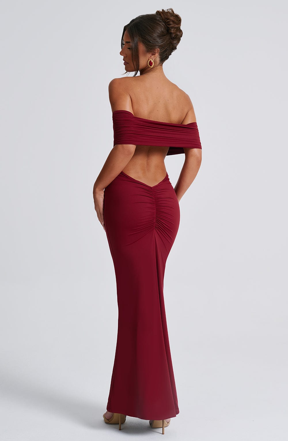 Belinda Bordo Maxi Elbise