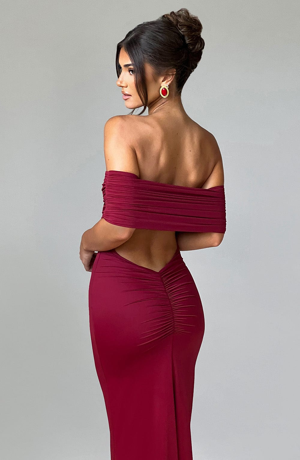 Belinda Bordo Maxi Elbise