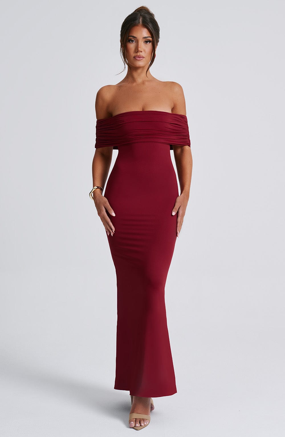 Belinda Bordo Maxi Elbise