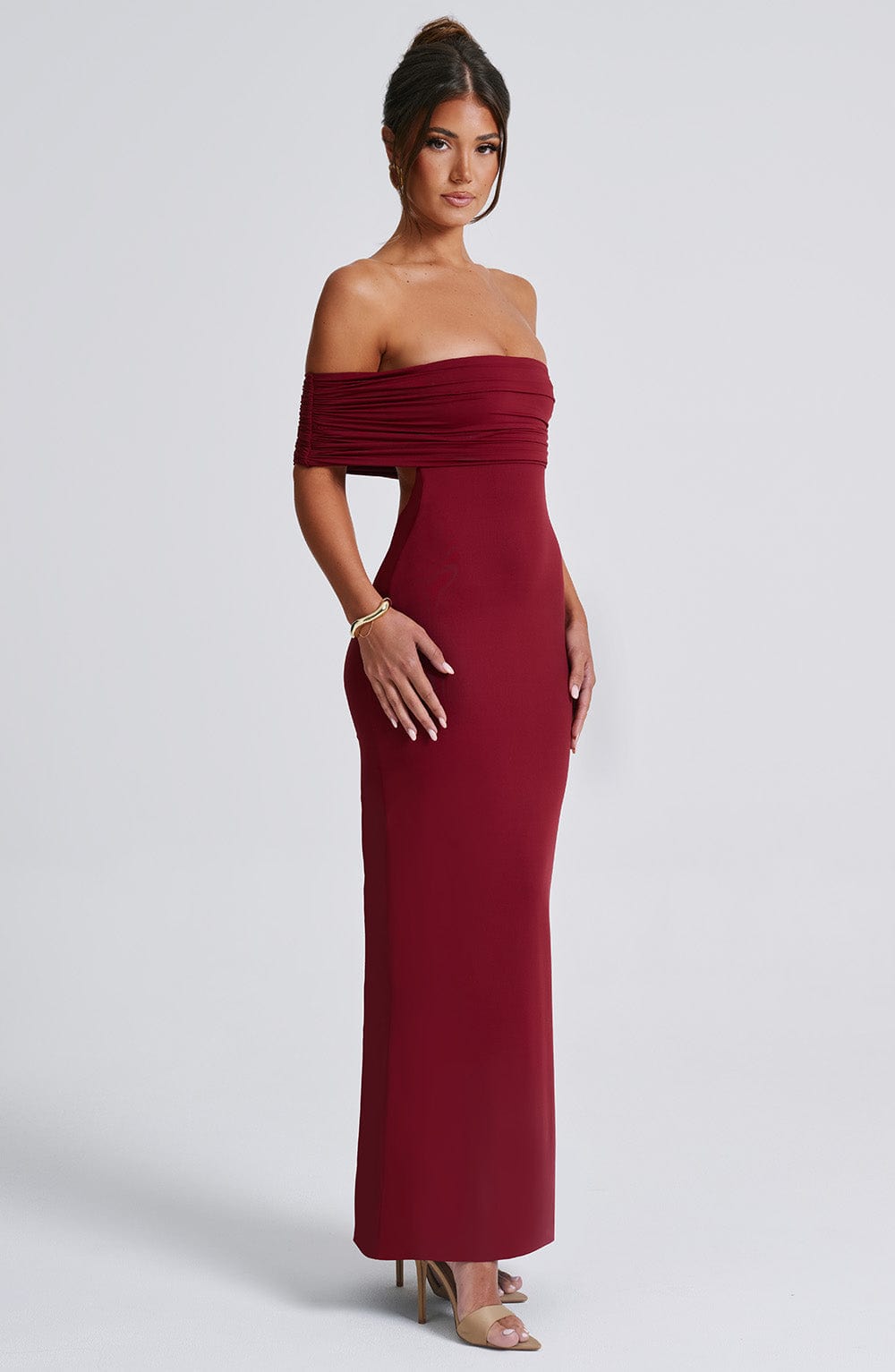 Belinda Bordo Maxi Elbise