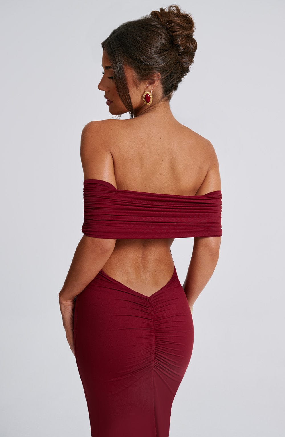 Belinda Bordo Maxi Elbise