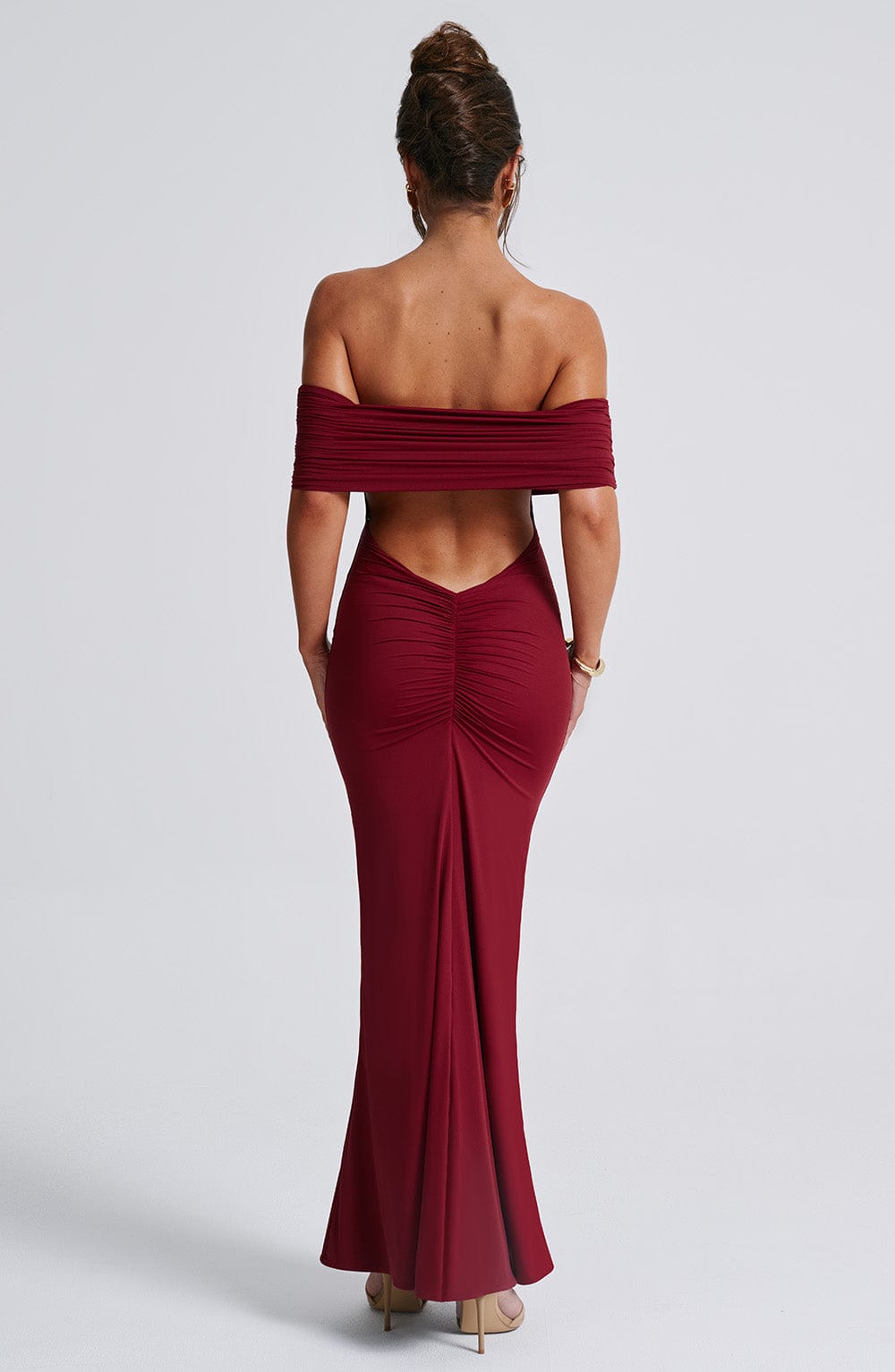 Belinda Bordo Maxi Elbise