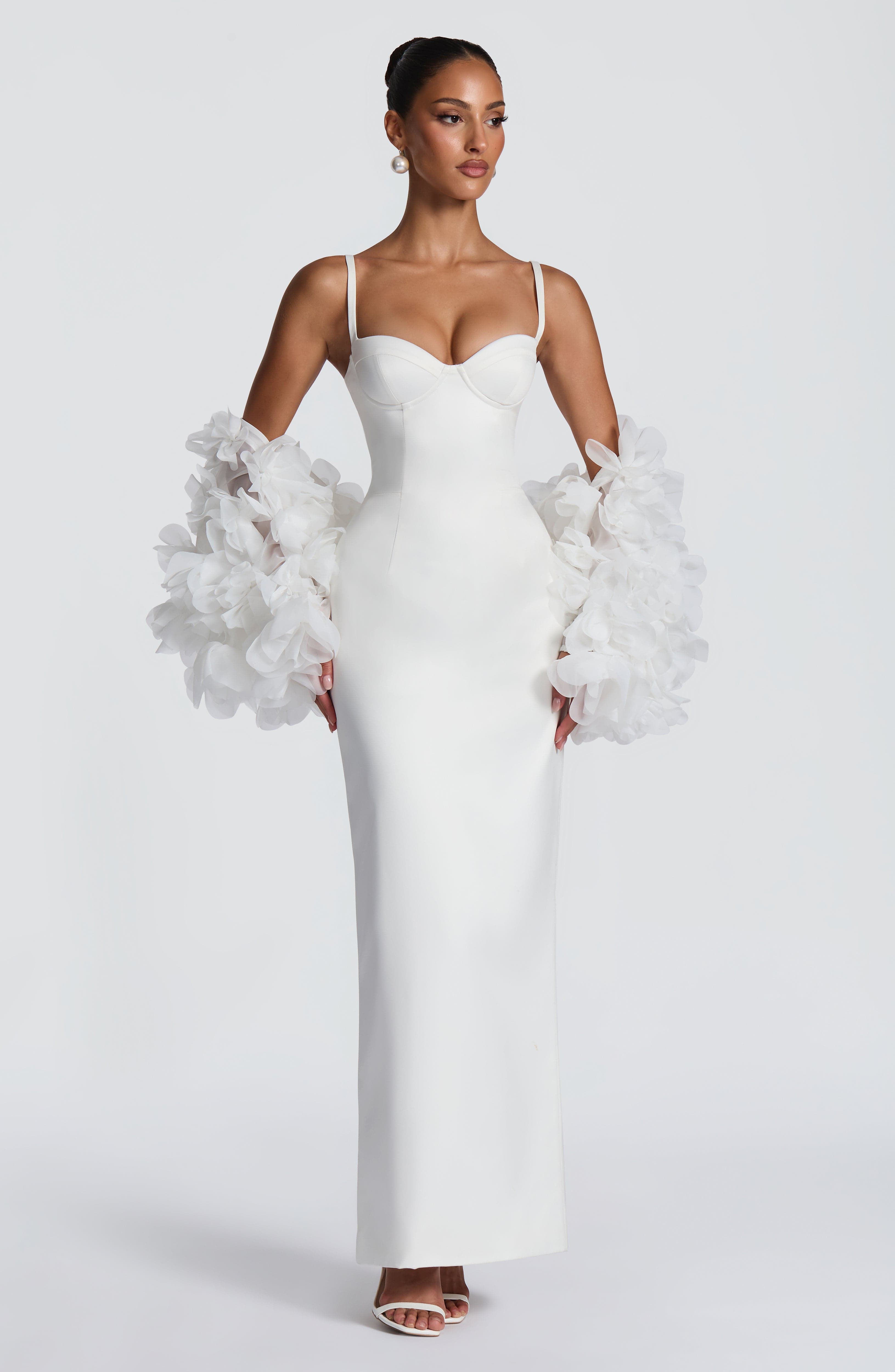 Bennett Maxi Krem Elbise