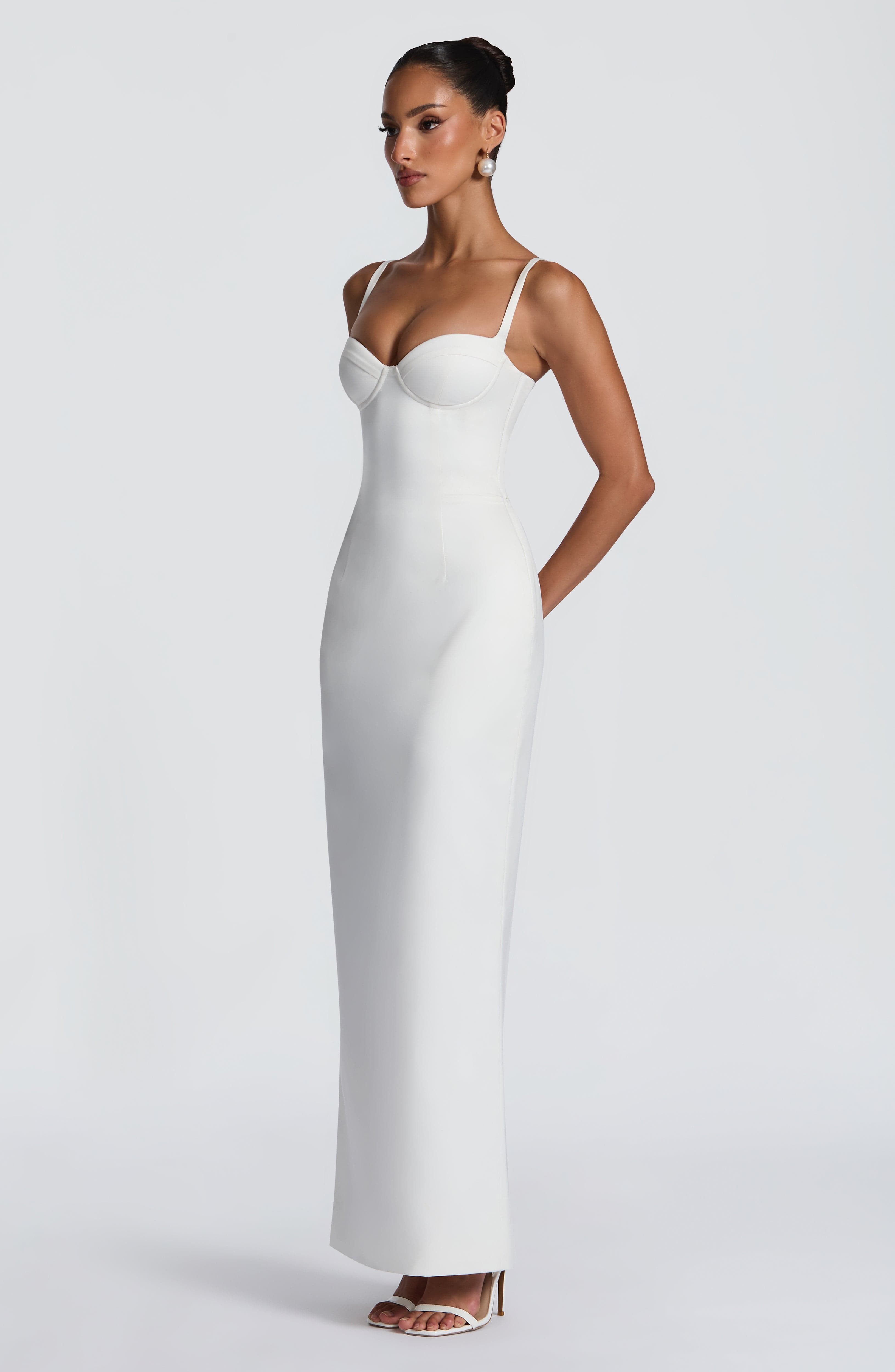 Bennett Maxi Krem Elbise