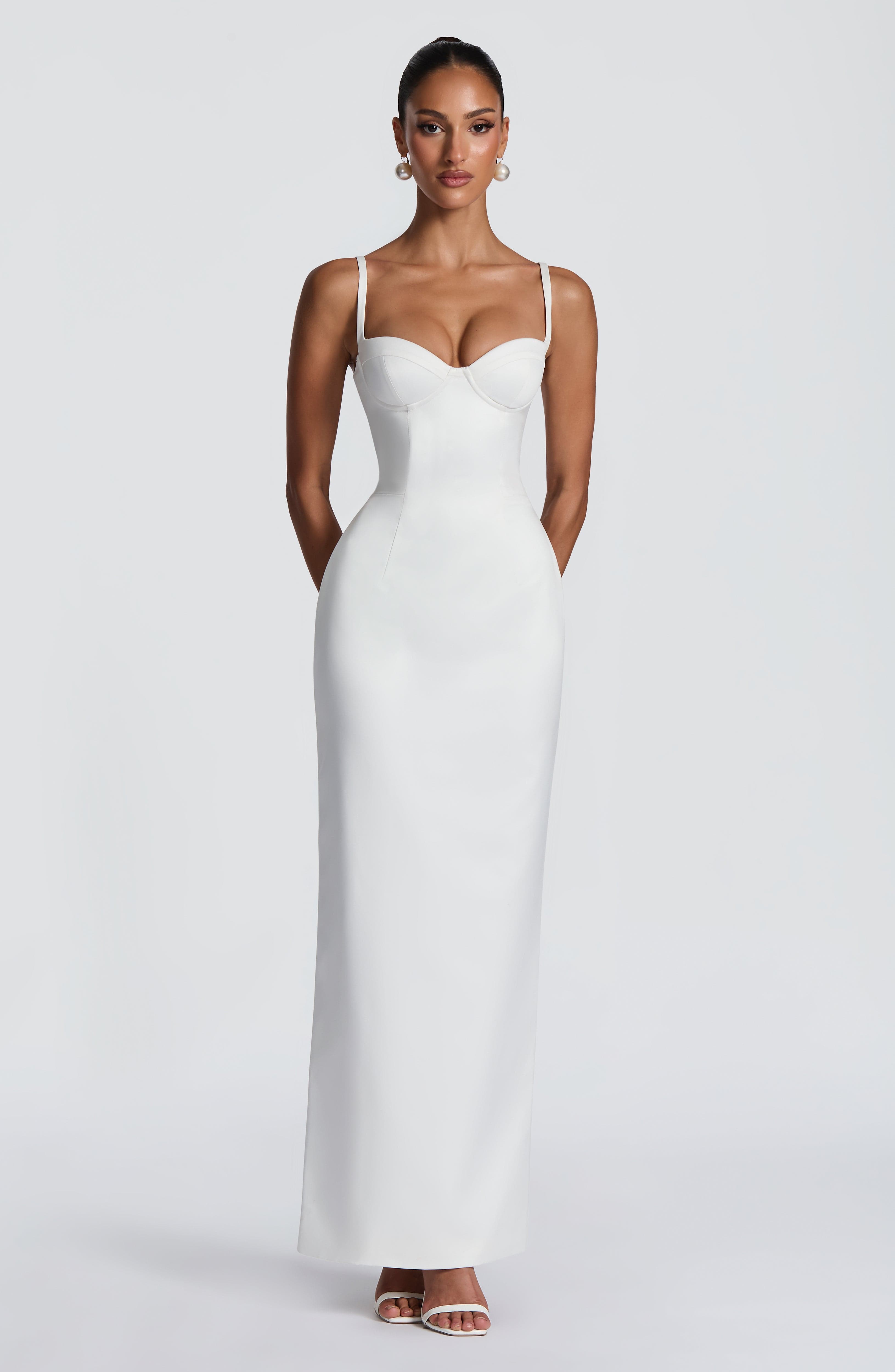 Bennett Maxi Krem Elbise