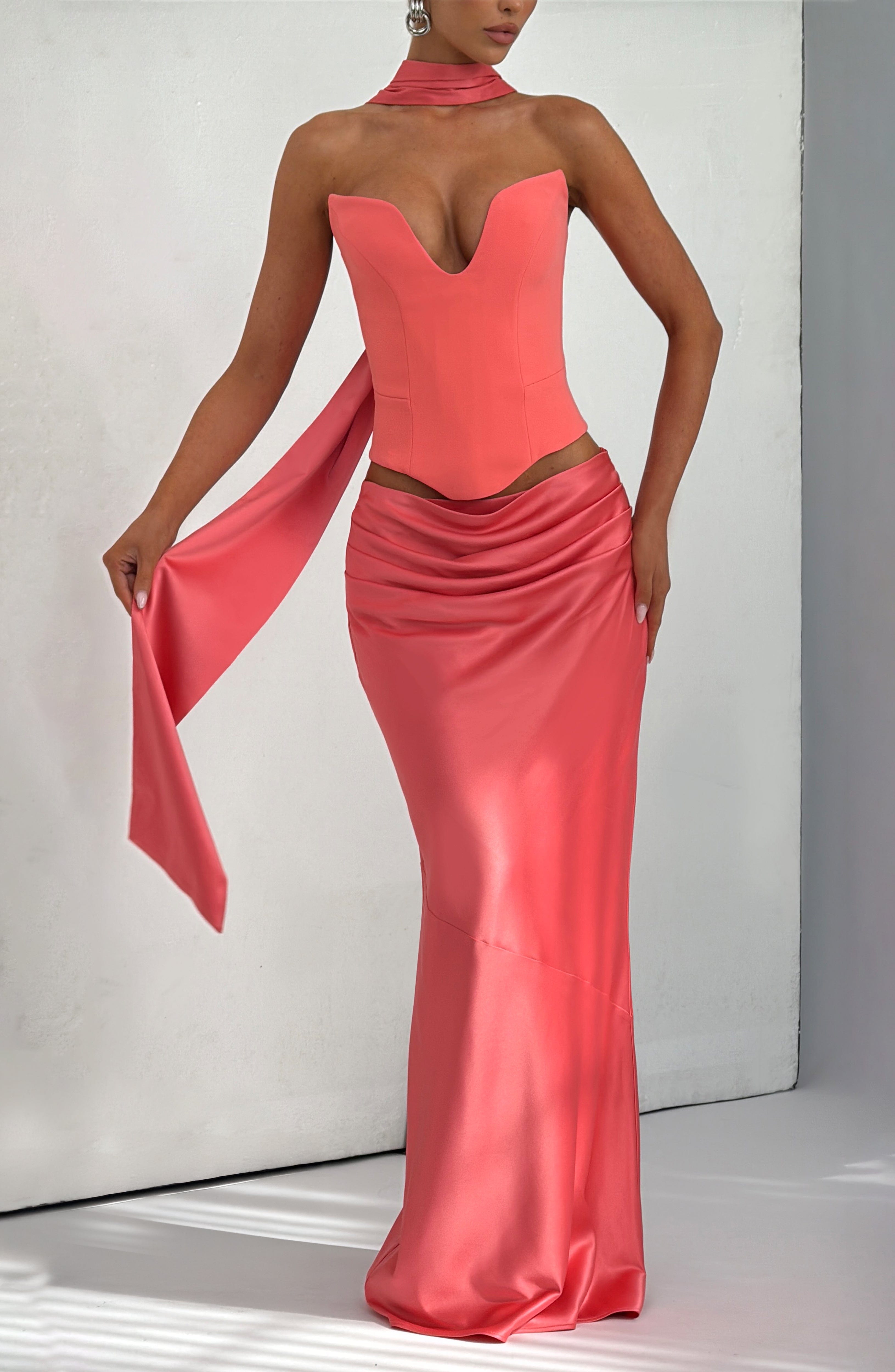 Bernadette Mercan Pembe Maxi Etek