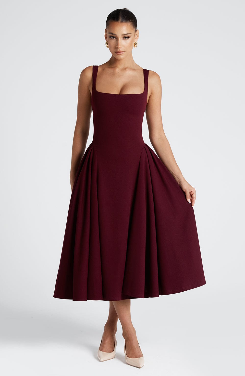Betty Midi Kiraz Elbise