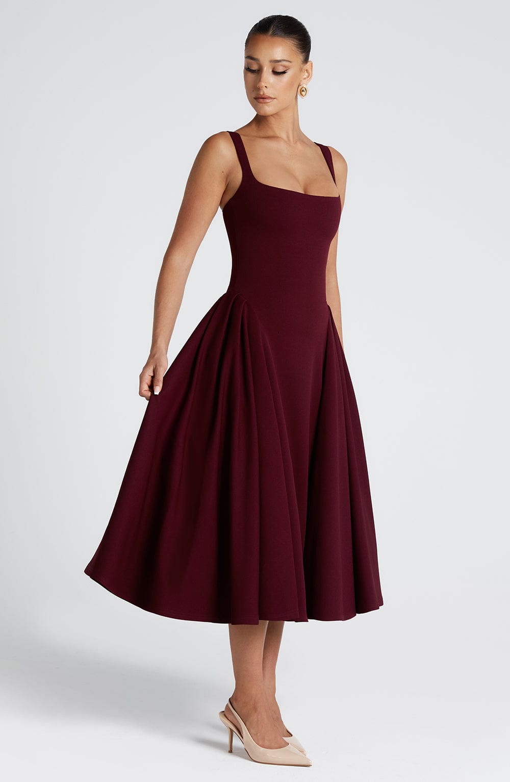 Betty Midi Kiraz Elbise