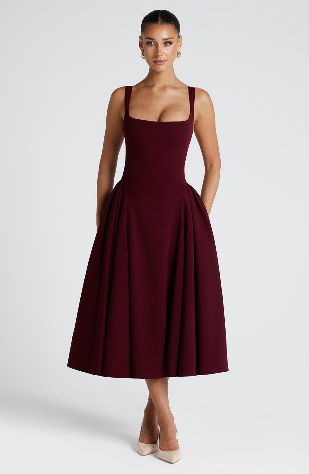 Betty Midi Kiraz Elbise