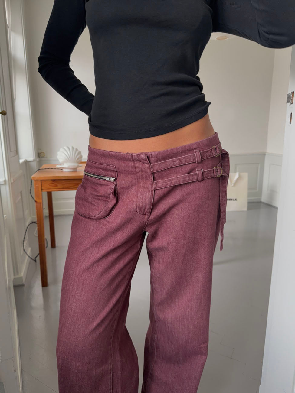 Bordo Detaylı Sussa Pantolon