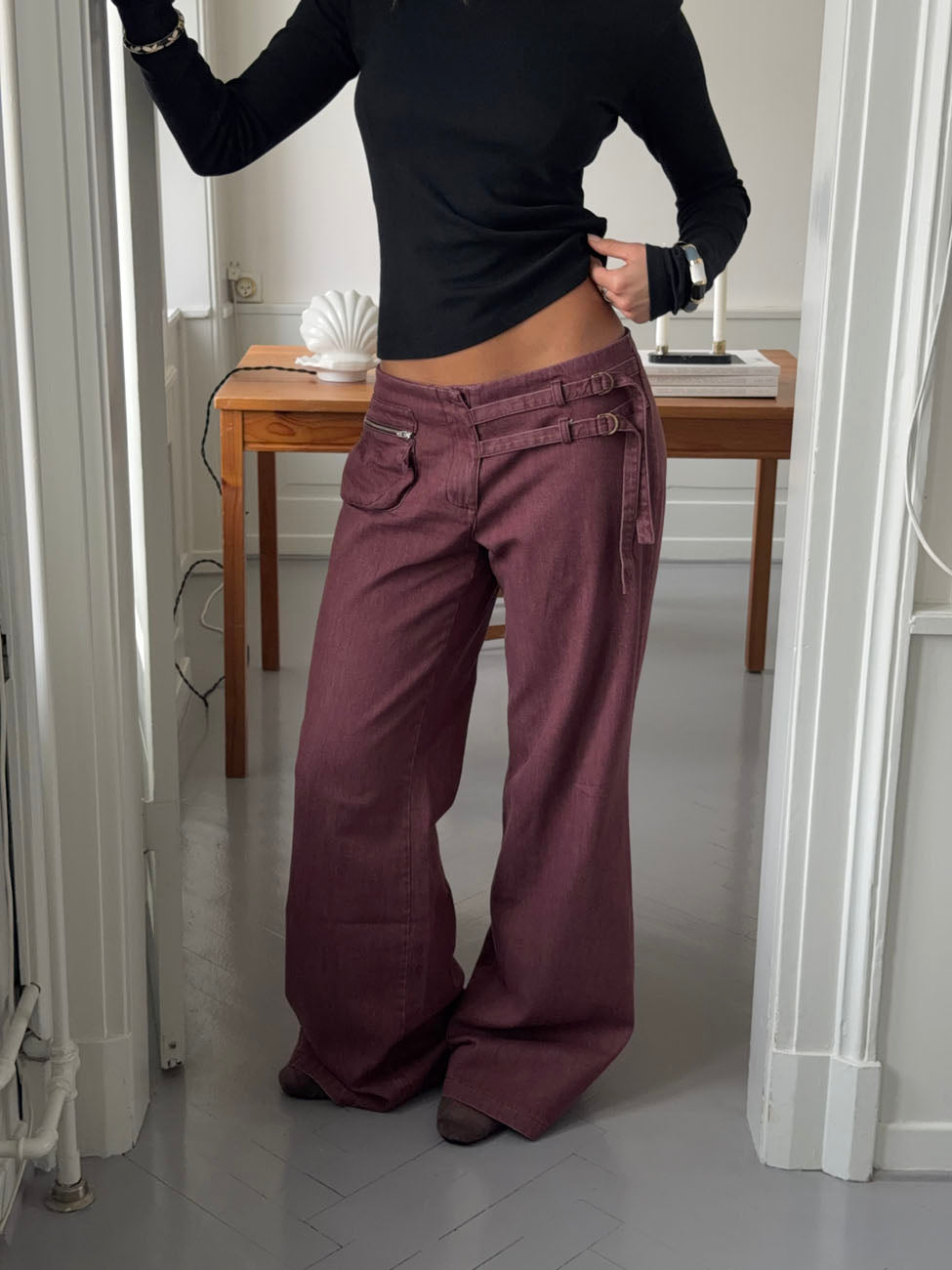 Bordo Detaylı Sussa Pantolon