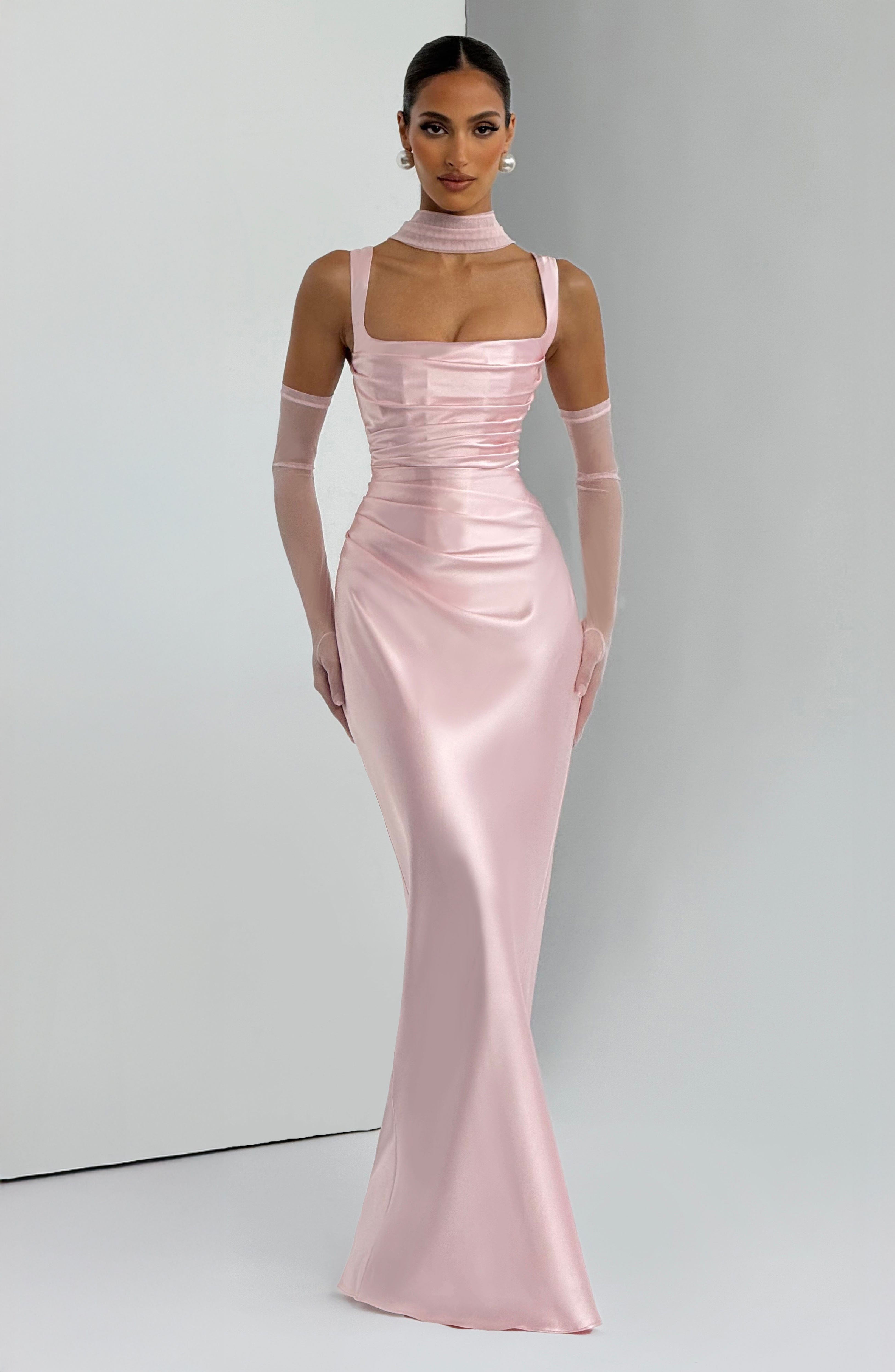 Calanthe Pembe Maxi Elbise