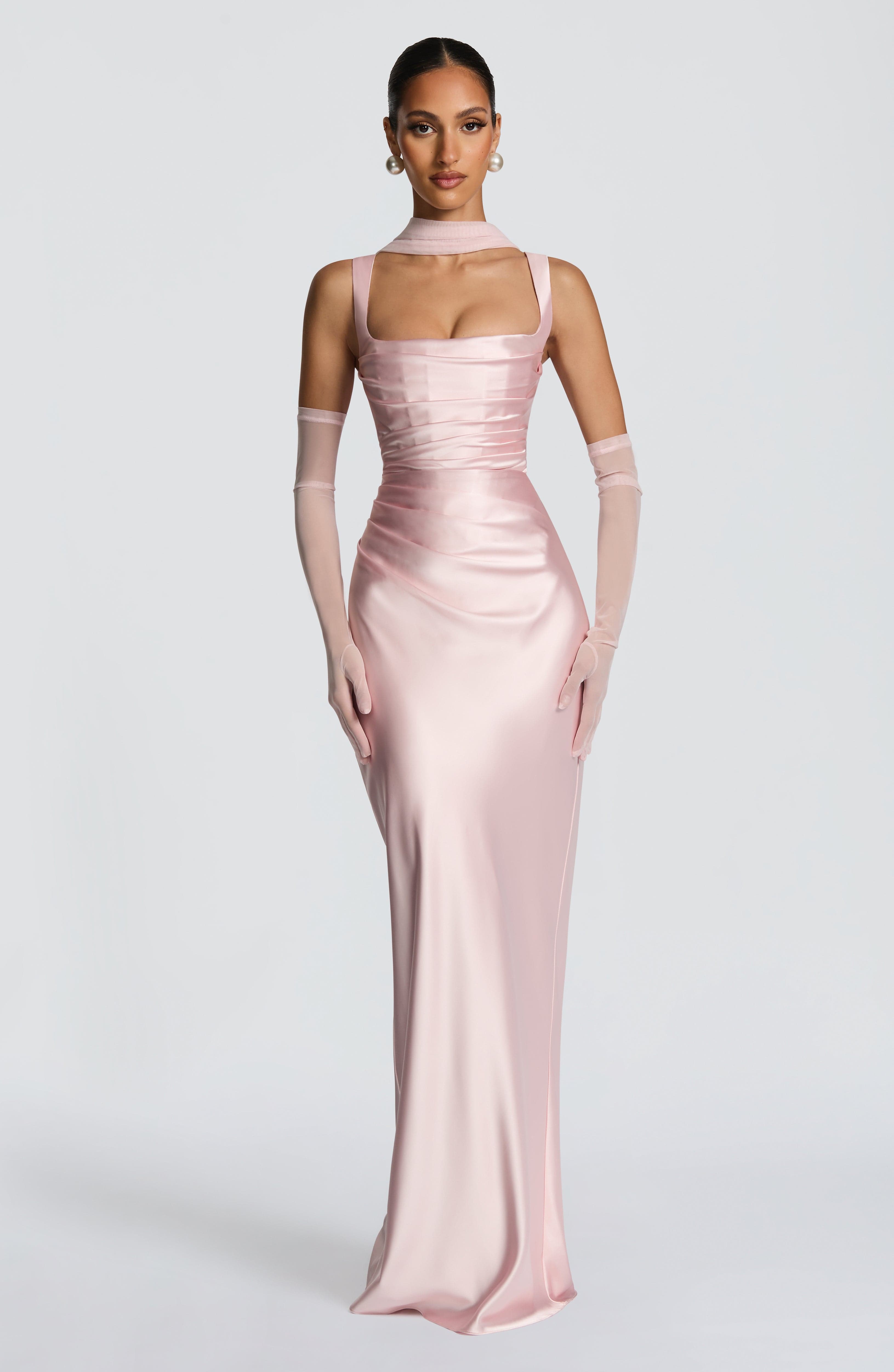 Calanthe Pembe Maxi Elbise