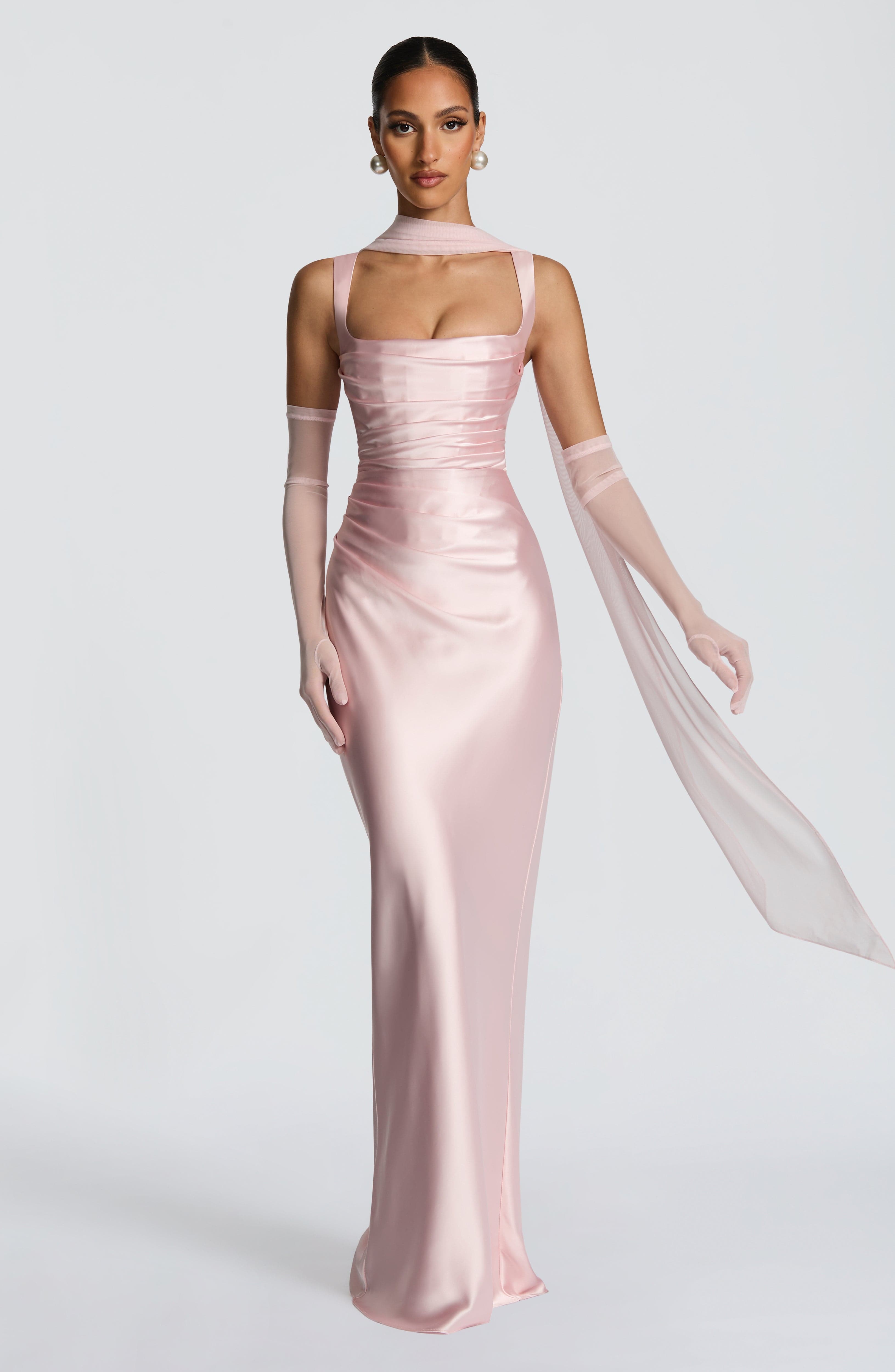 Calanthe Pembe Maxi Elbise