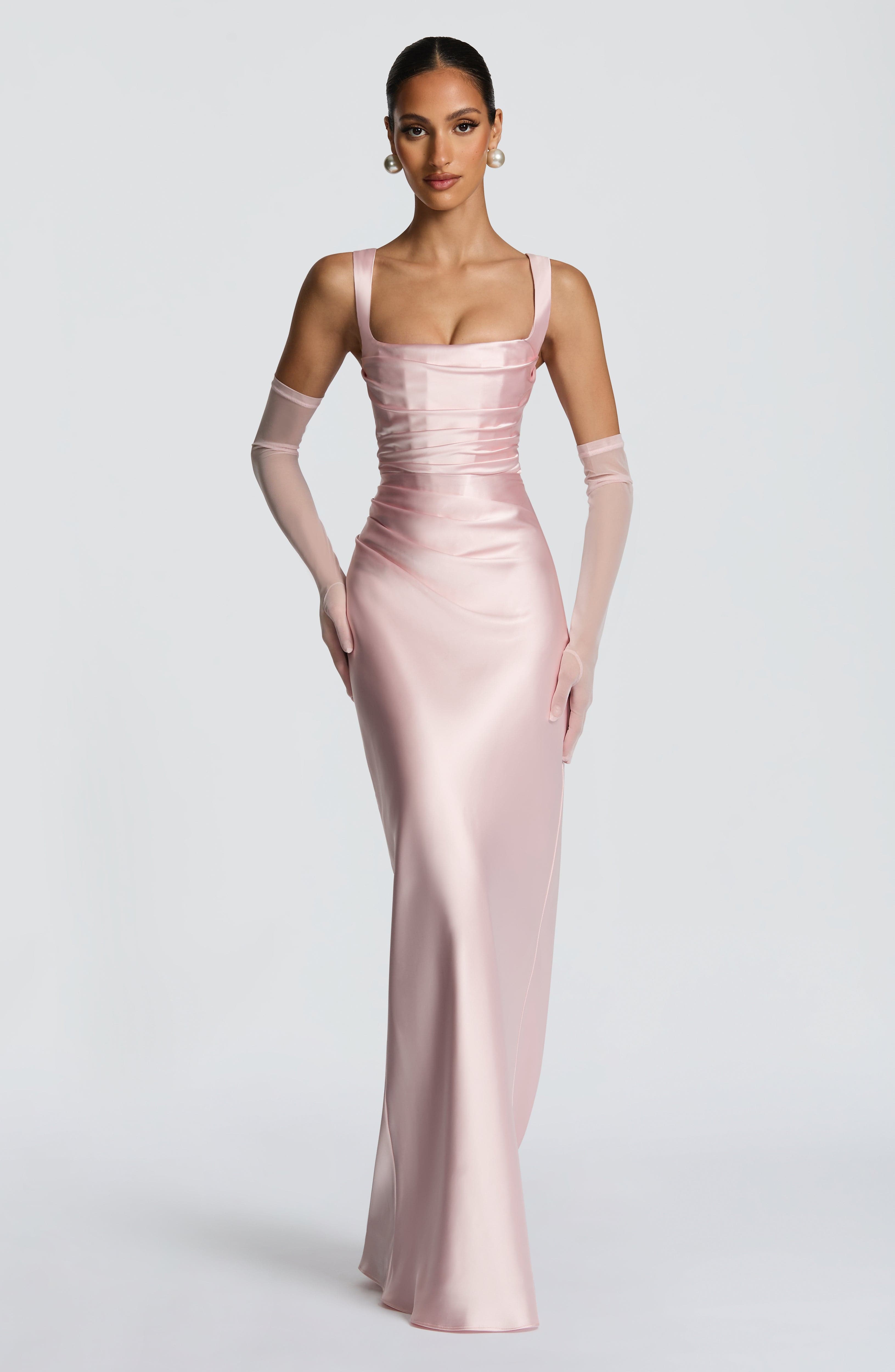 Calanthe Pembe Maxi Elbise